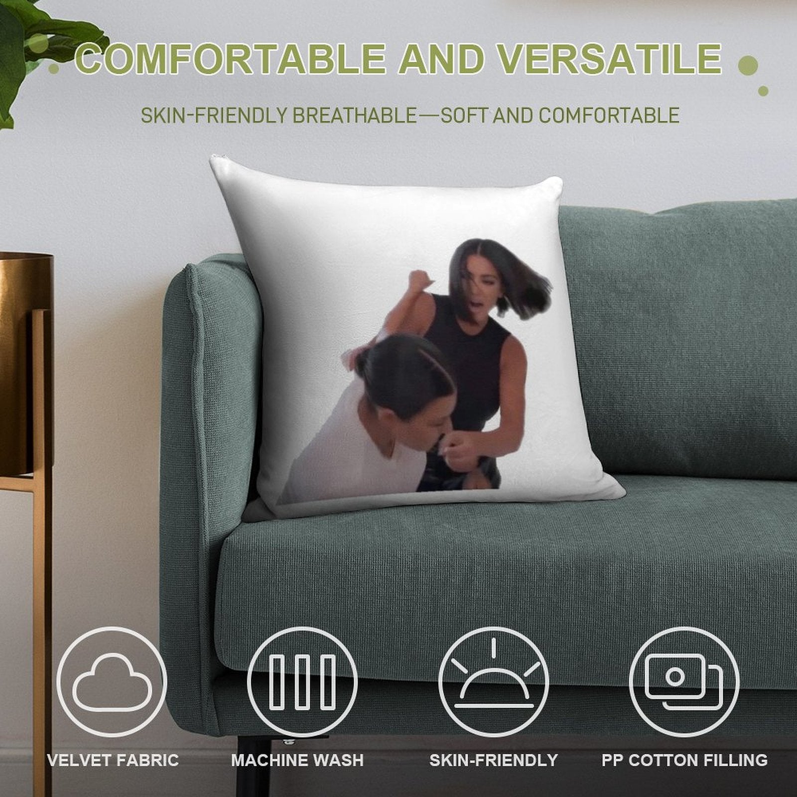 “literally I Will Fuck You Up” Soft Anti-Pilling Throw Pillow