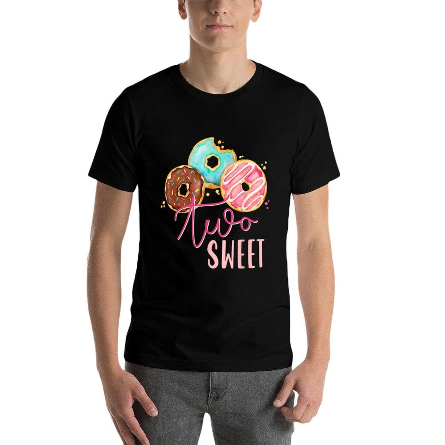 Two Sweet Birthday Girl Donut Birthday Party Theme Family 2 Trendy Pattern T-Shirt