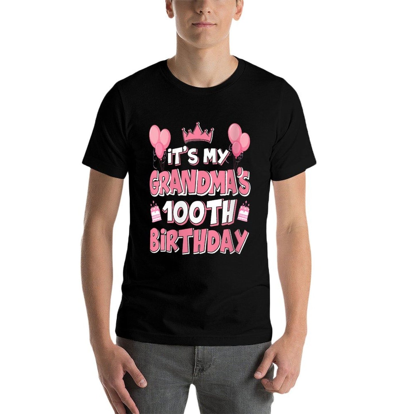 Womens Balloons It's My Grandma's 100th Birthday 1925 100 Years Old High-quality Stitching T-Shirt