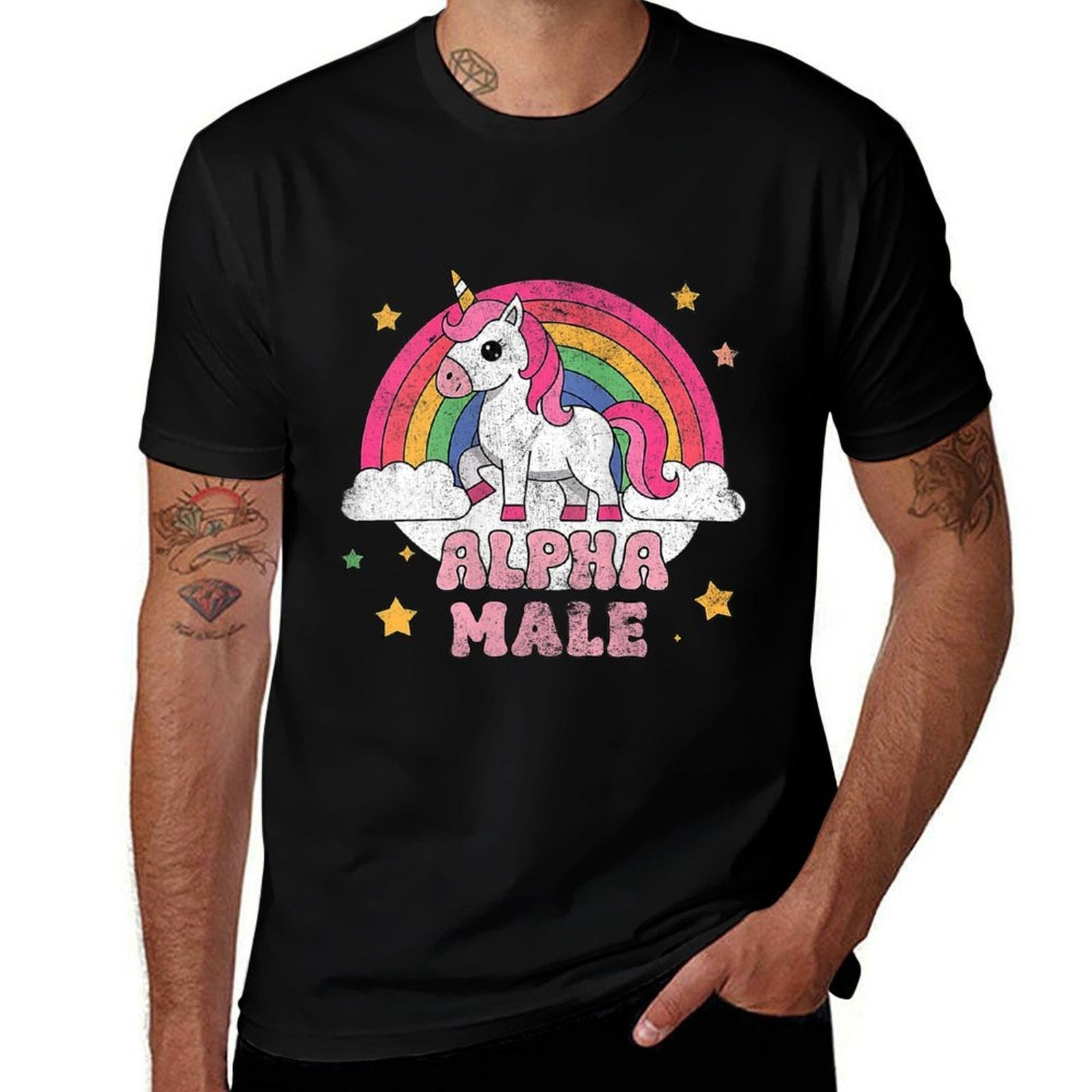 Alpha Male Unicorn  Heathered Texture T-Shirt