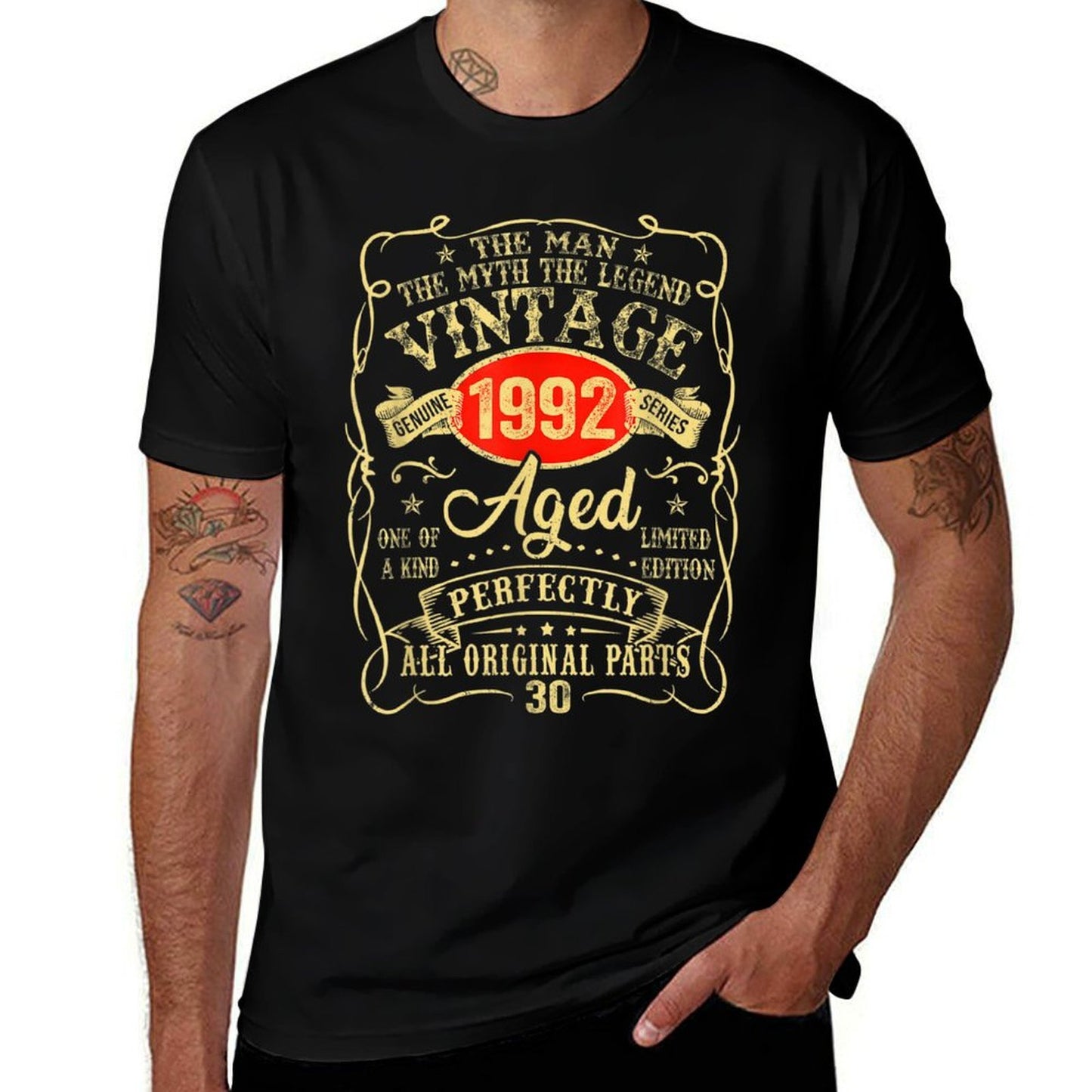 30 Years Gift Vintage 1992 Man Myth Legend 30Th Birthday Cotton T-Shirt