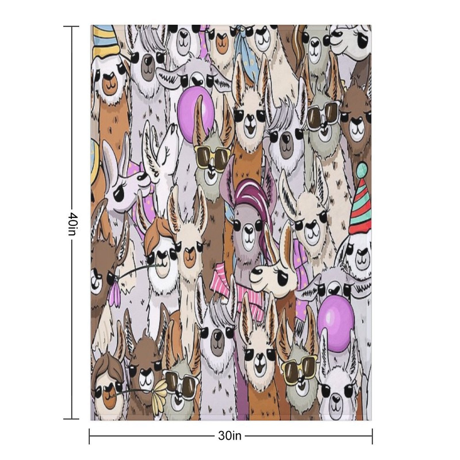Llama Llama Party Selfie Premium Throw Blanket