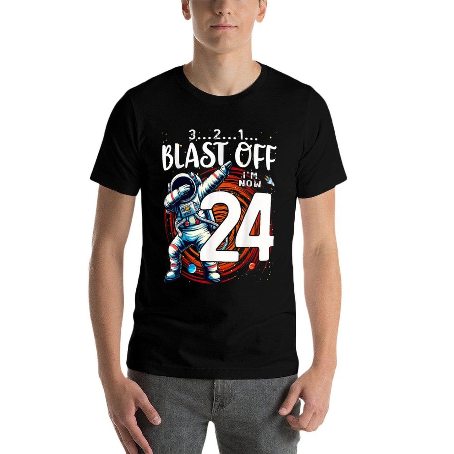 24 Birthday Astronaut Astronomy 24th Year Old Birthday Stretchy T-Shirt