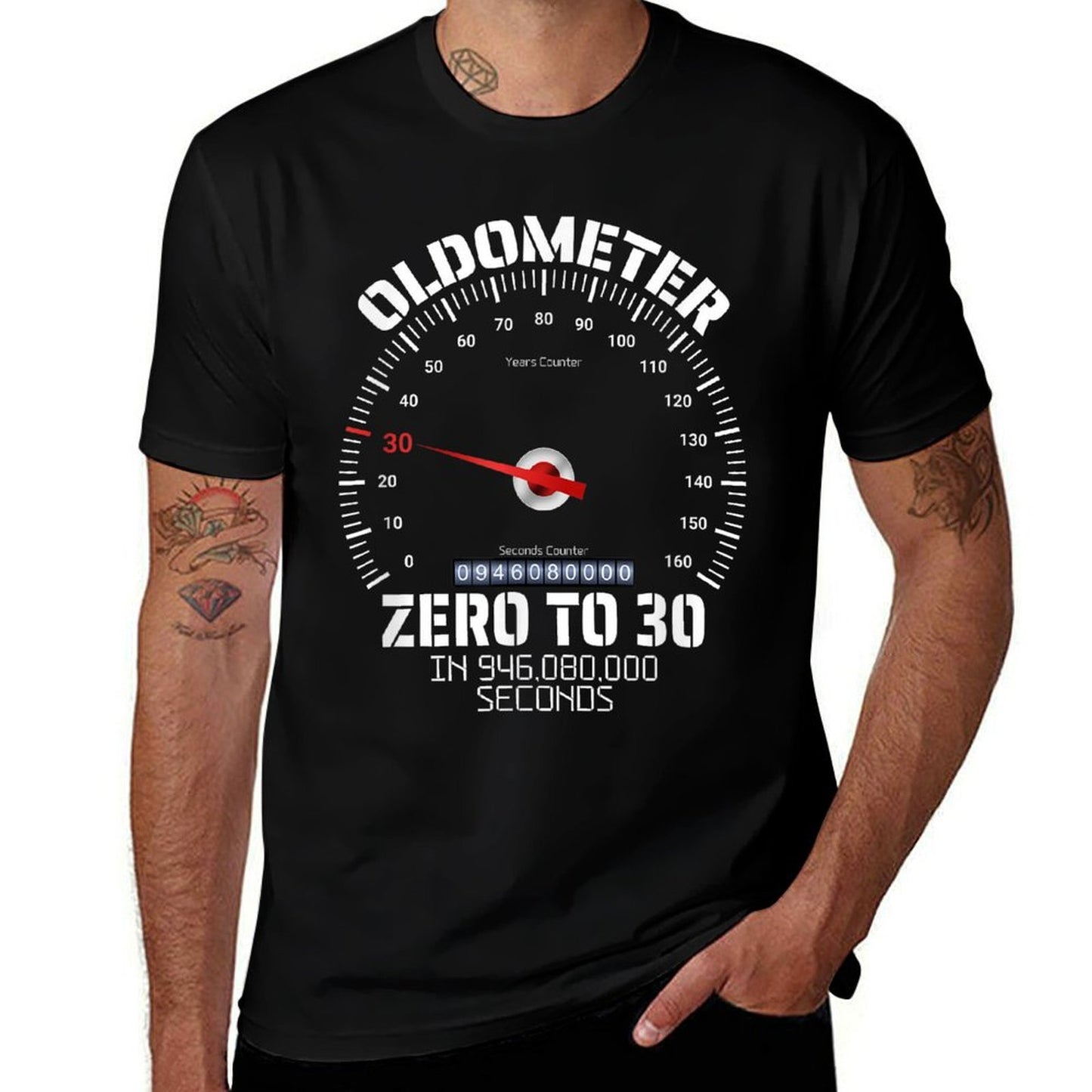 30th Birthday Oldometer Zero To 30 Years Funny 30th Birthday Comfortable T-Shirt