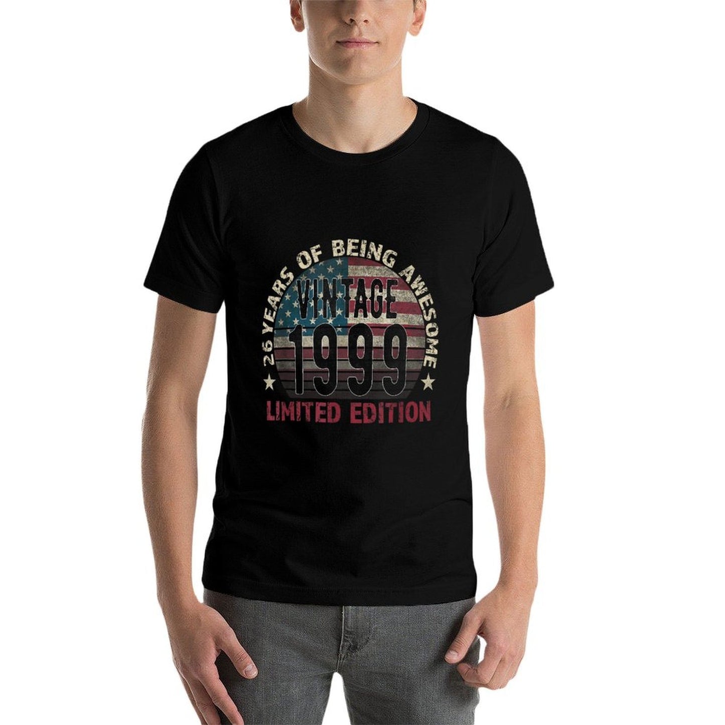 26th Birthday Gift Men Vintage Born 1999 Turning 26 Year Old Trendy Pattern T-Shirt