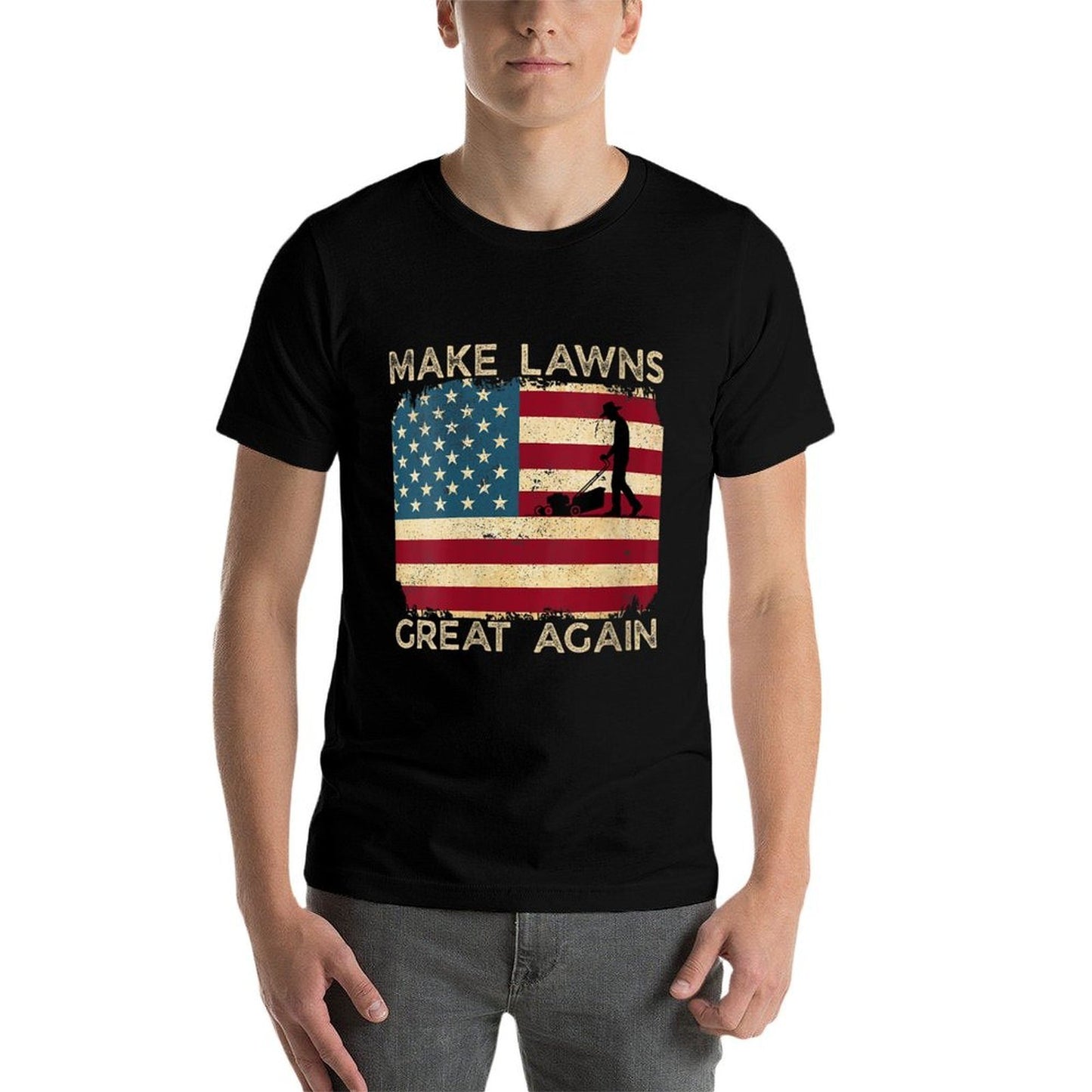 Womens Make Lawns Great Again Funny Lawn Mower Dad Gardener Funny Wrinkle-resistant T-Shirt