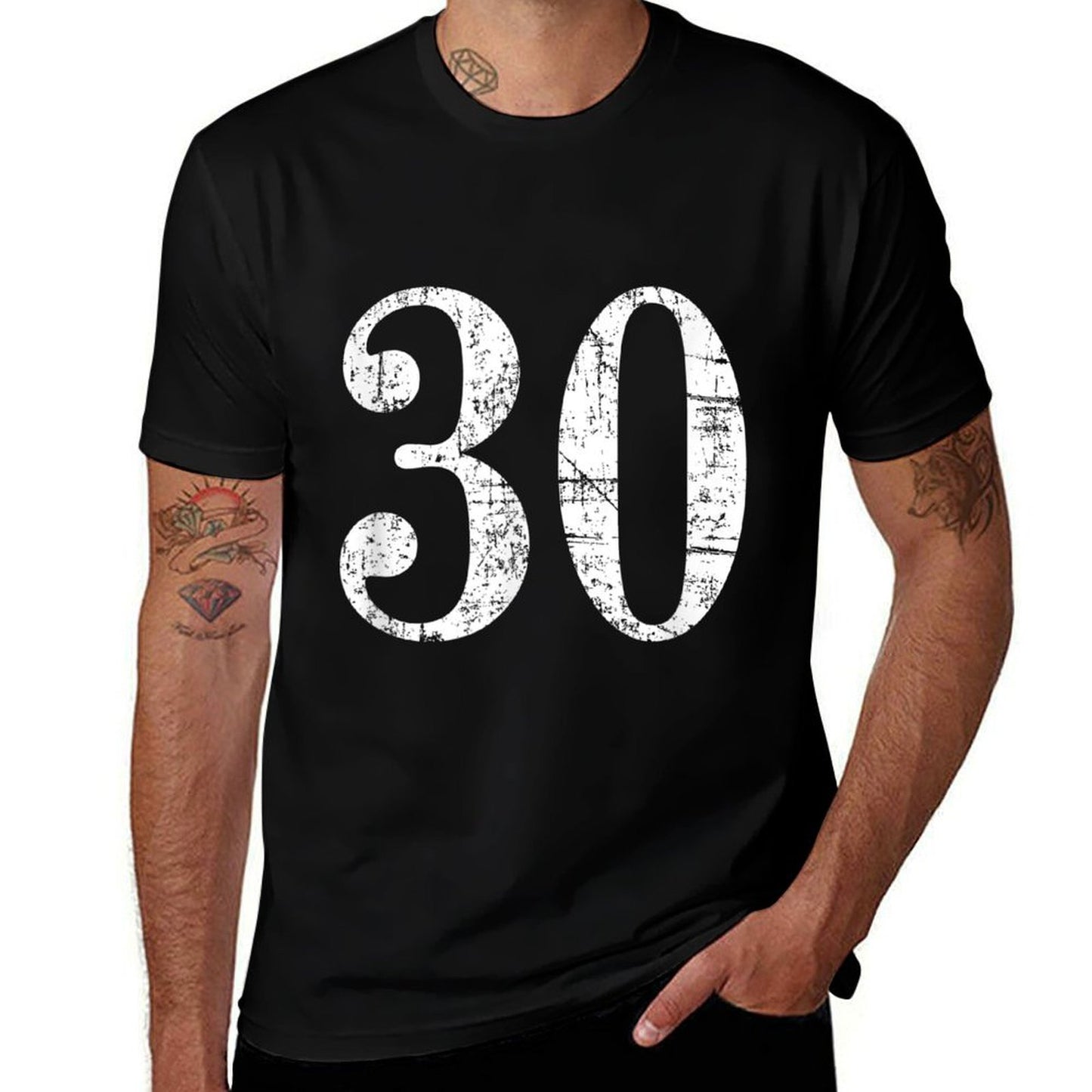 30 Years (Antique White) 30th Birthday Tagless Design T-Shirt