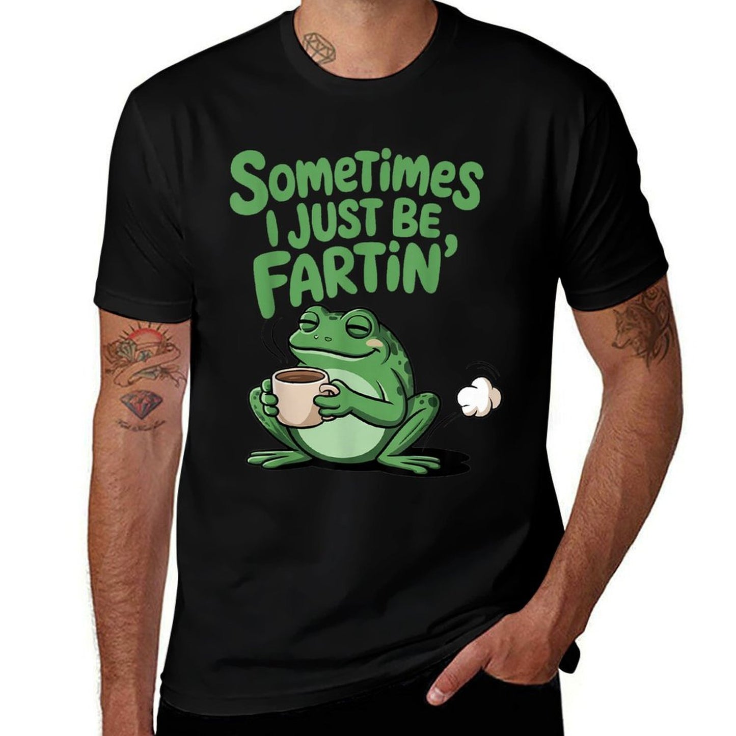 Sometimes I Just Be Fartin Funny Frog Meme Rolled Sleeves T-Shirt
