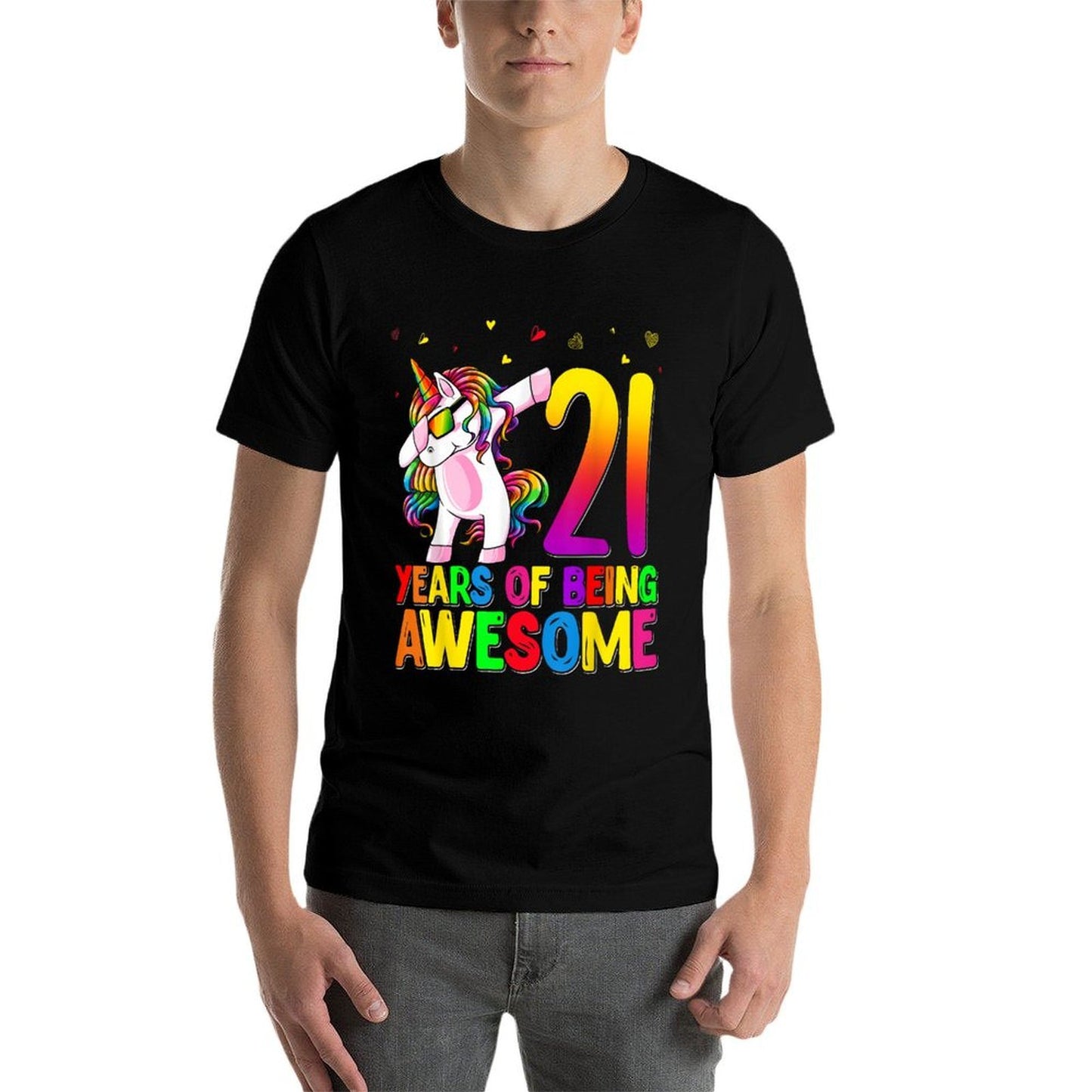21 Years Old Birthday Unicorn Dabbing 21st Birthday Unicorn Lightweight T-Shirt