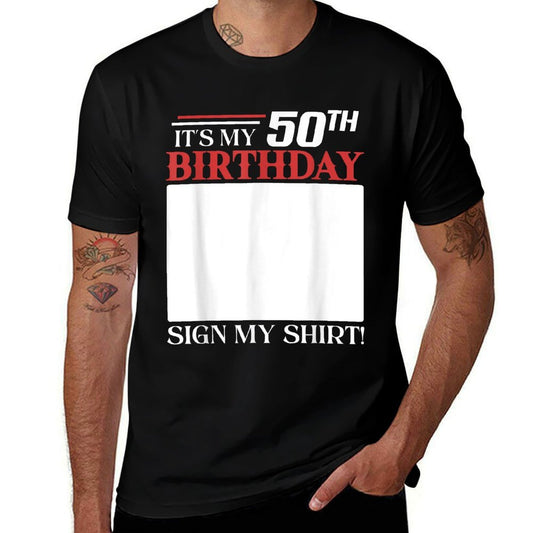 50 Year Old Birthday Gifts Its My 50th Birthday Sign My  Trendy Pattern T-Shirt