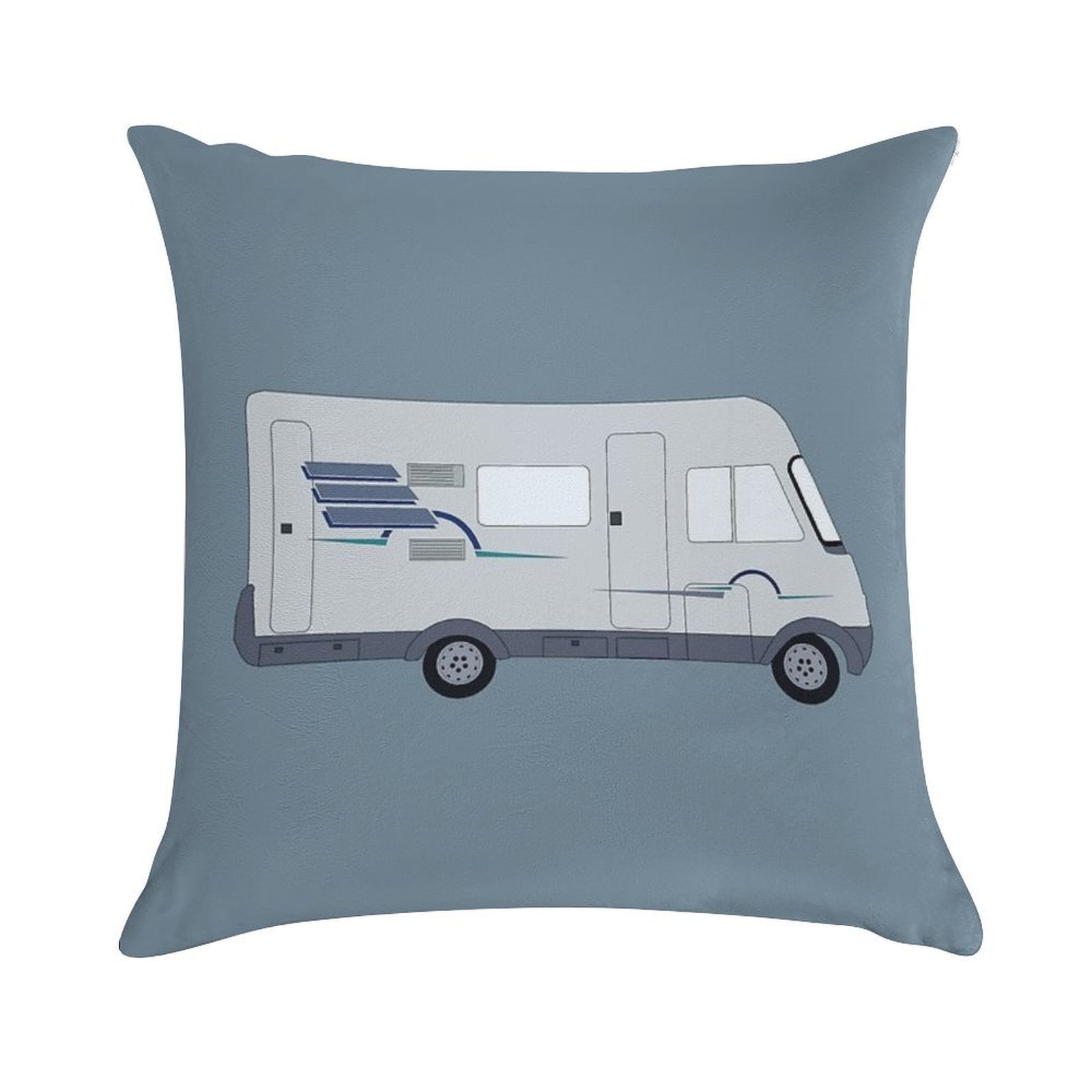 Hymer Motorhome Cartoon Graphic Soft Short Plush Fabric Throw Pillow