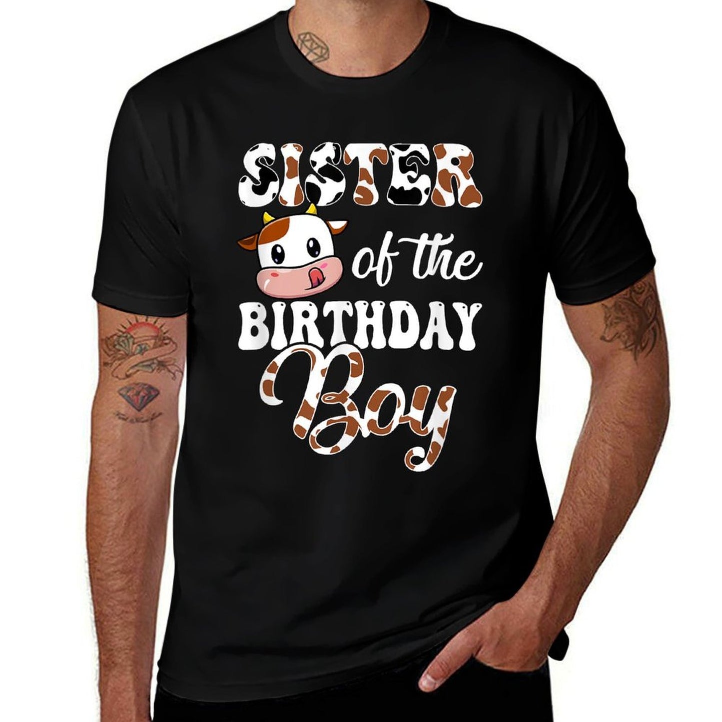 Sister Of The Birthday Boy Cow Farm 1St Birthday Boy Wrinkle-resistant T-Shirt