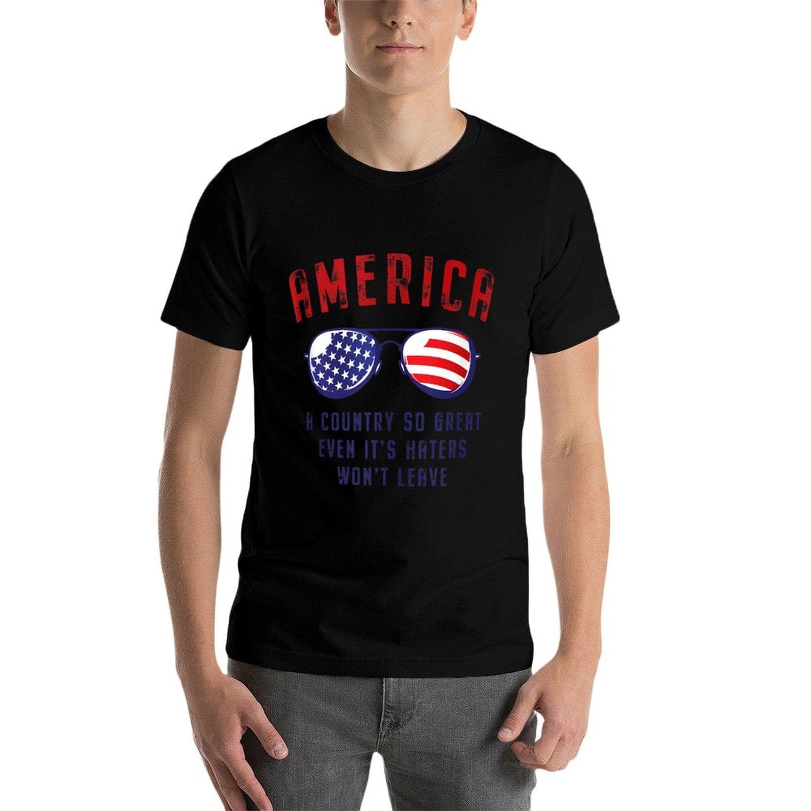 America A Country So Great Even Its Haters Wont Leave USA  Oversized Silhouette T-Shirt