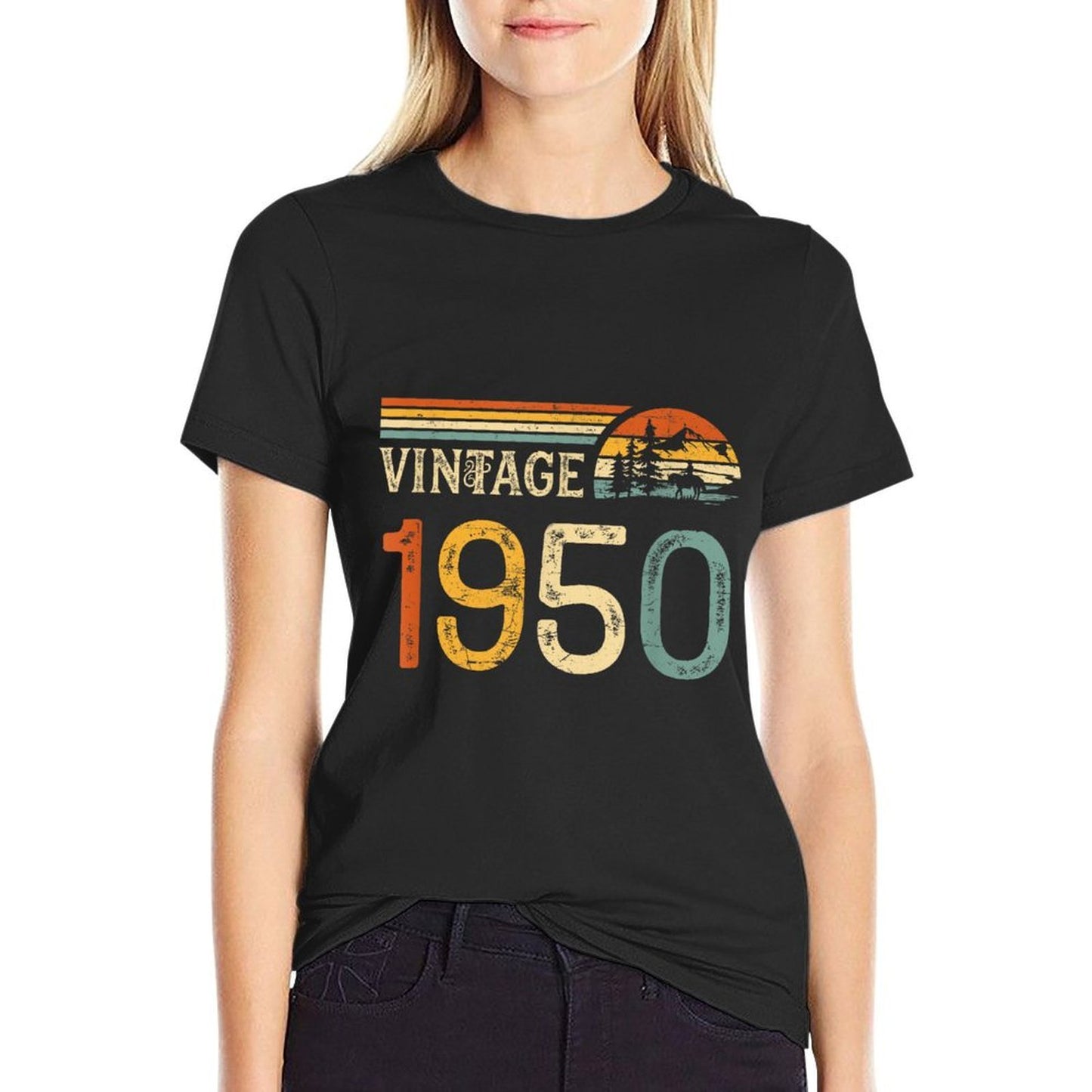 Vintage Made in 1950 Birthday Trendy Pattern T-Shirt