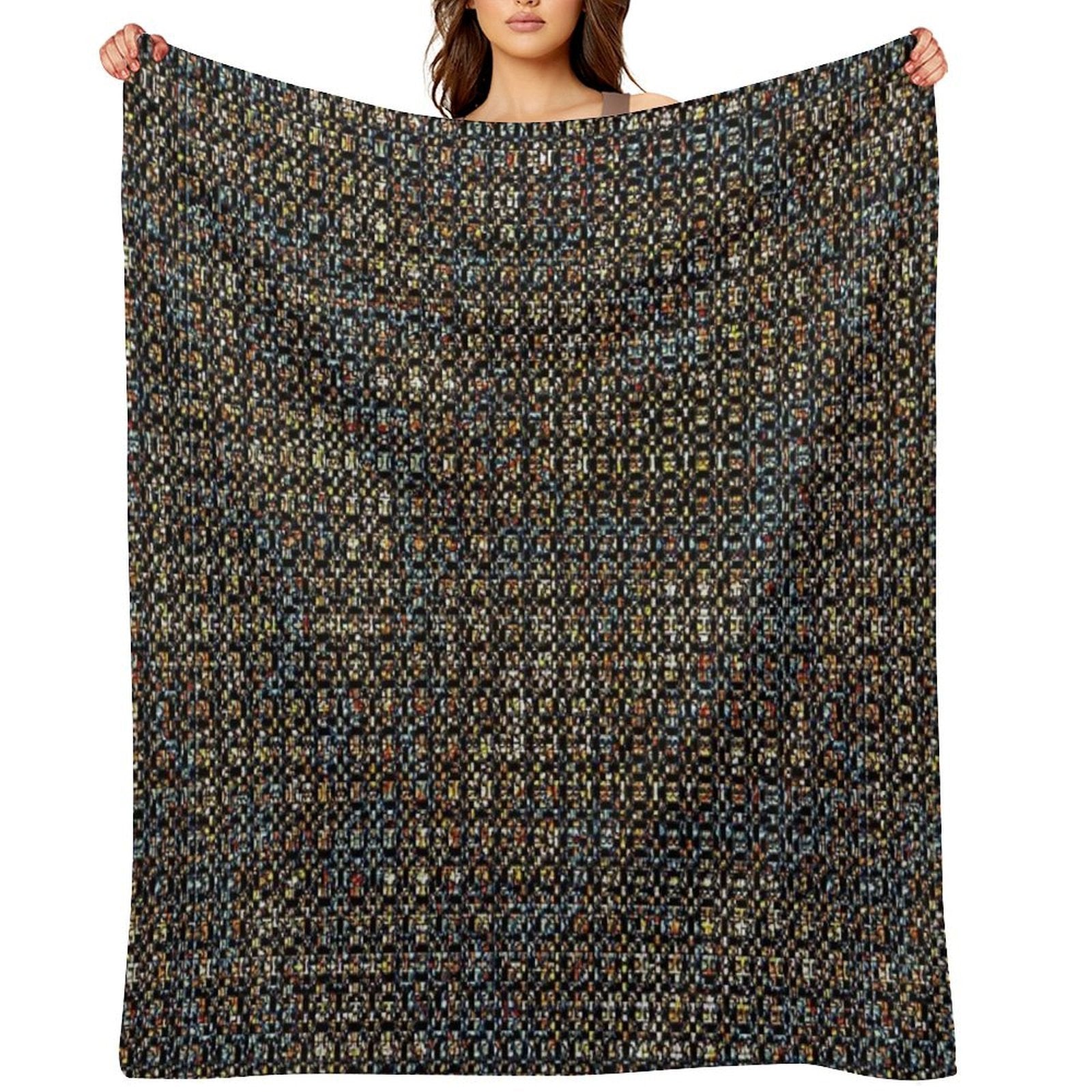 Distressed Colorful Pattern. Multi-functional Throw Blanket