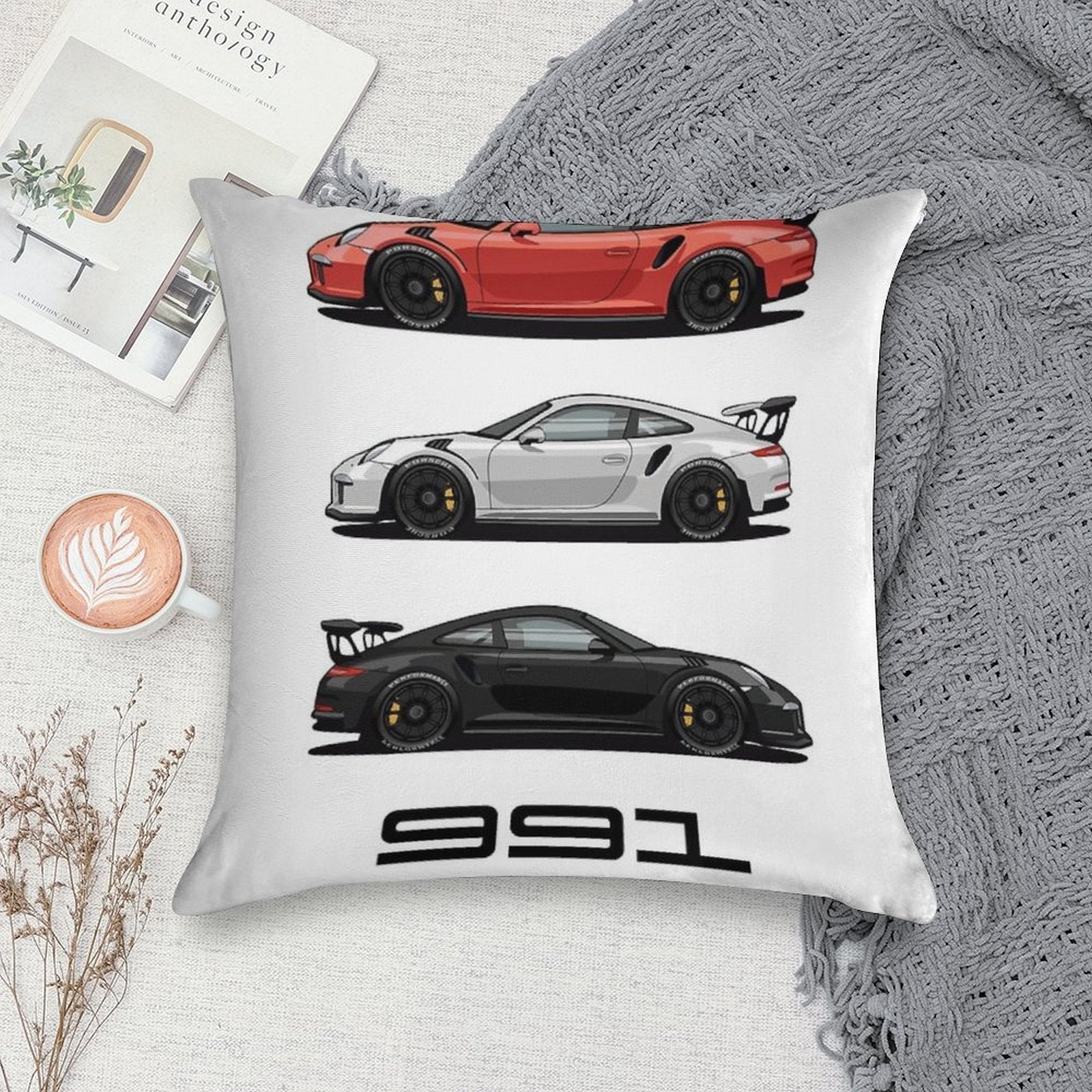 New Classics 991 GT3 RS Trio Soft Decorative Cover Throw Pillow