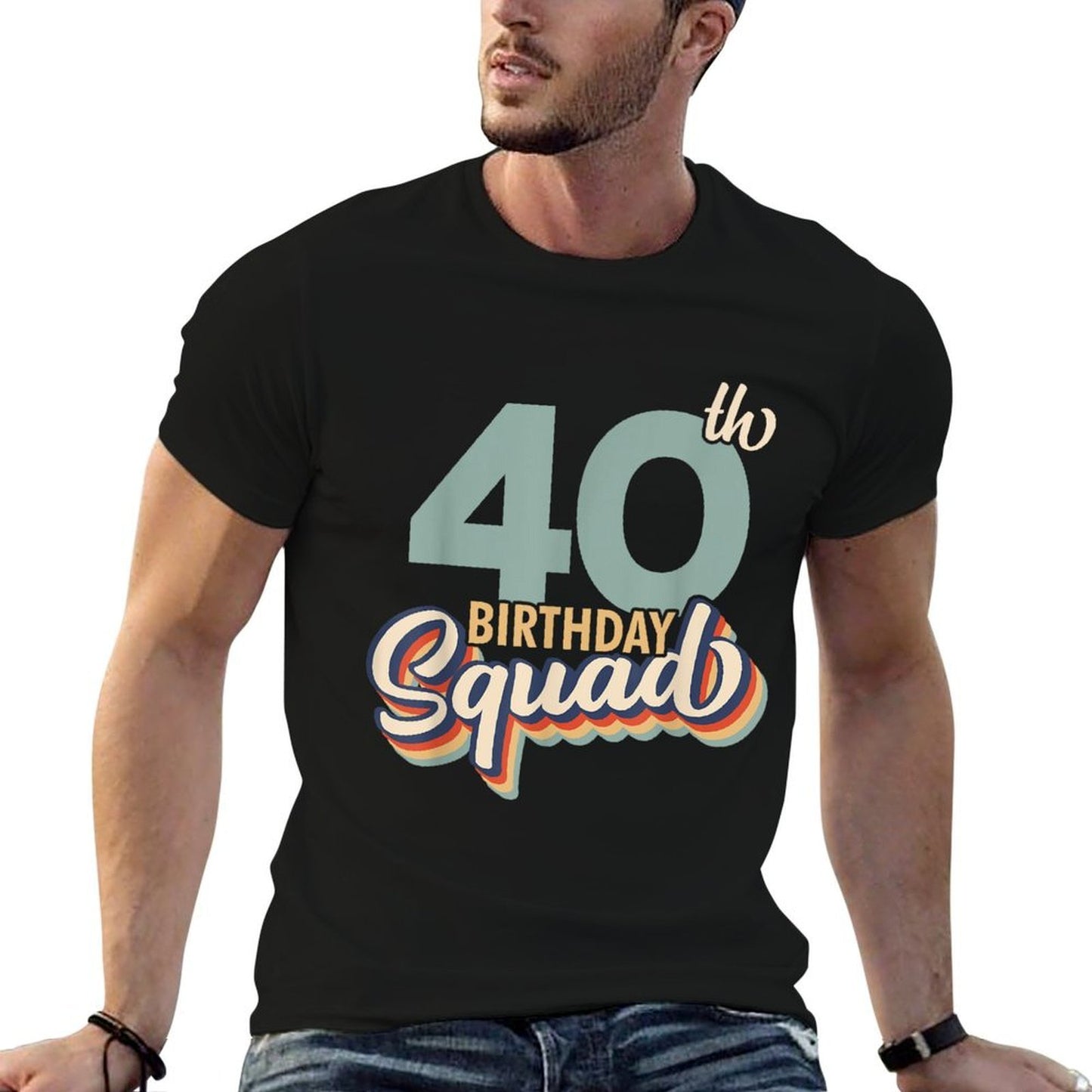 40th Birthday - Retro Birthday Squad  Eco-friendly Material T-Shirt