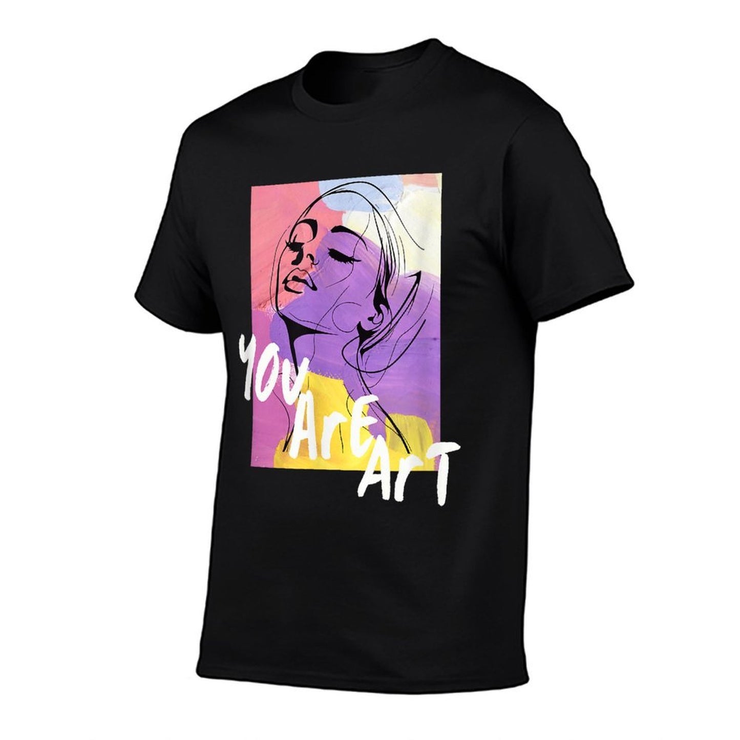 Retro Pop Art, Abstract Colorful Woman, Face Abstract, Art  Cotton T-Shirt