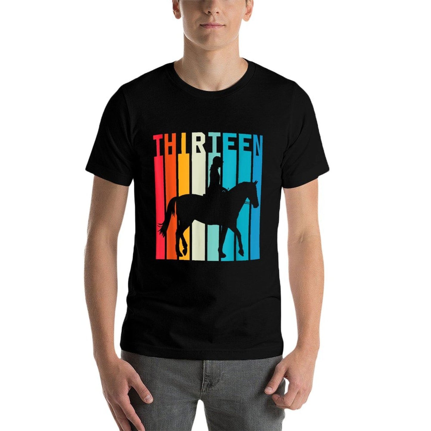 13 Year Old Retro Birthday Horse 13th Birthday Durable T-Shirt