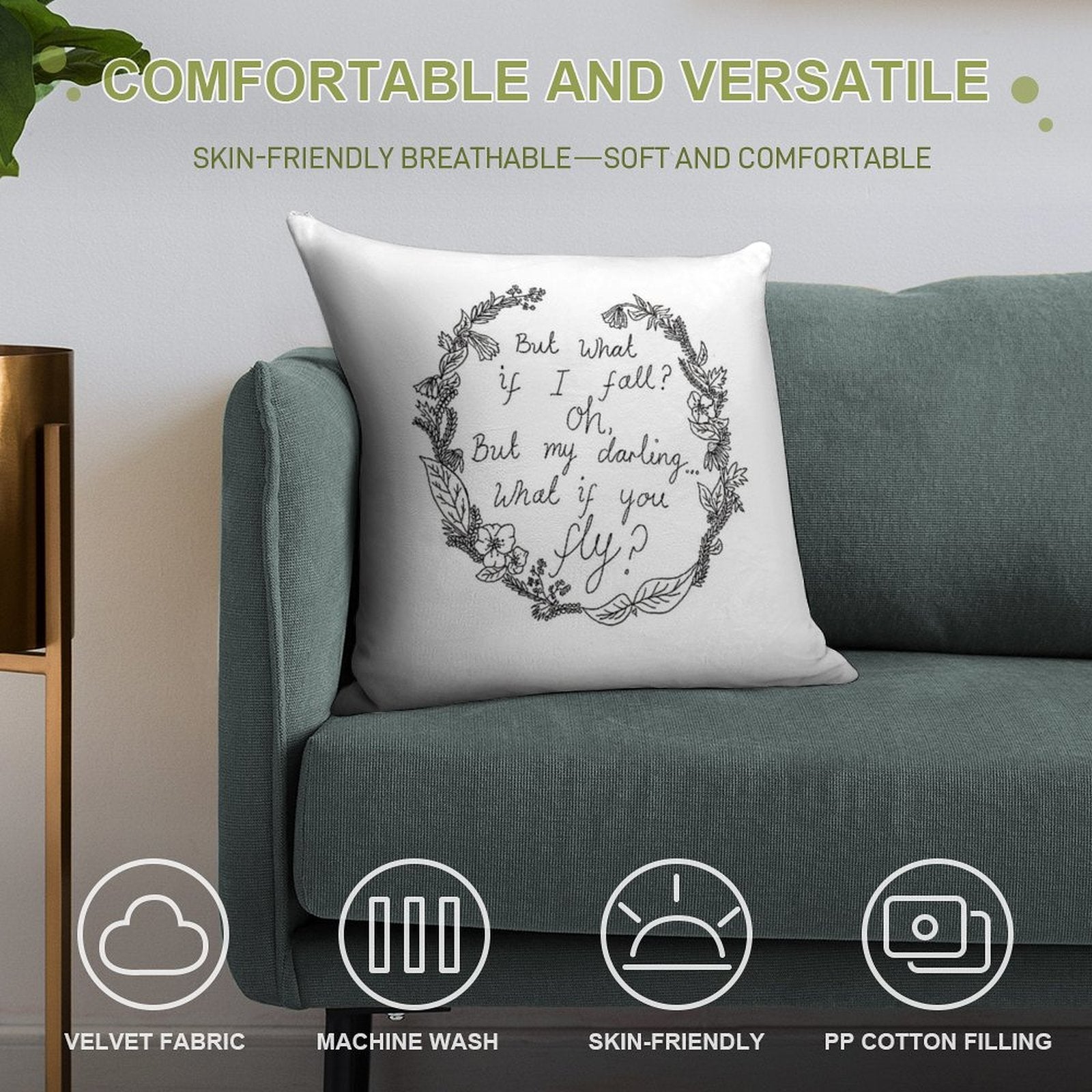 Peter Pan - What If You Fly Soft Home Decor Throw Pillow