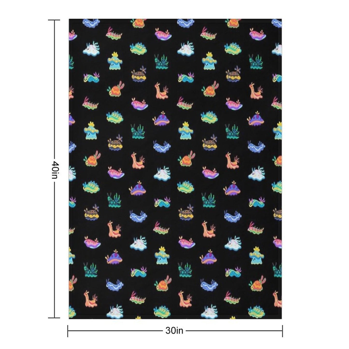 Sea Slug - Black Versatility Throw Blanket