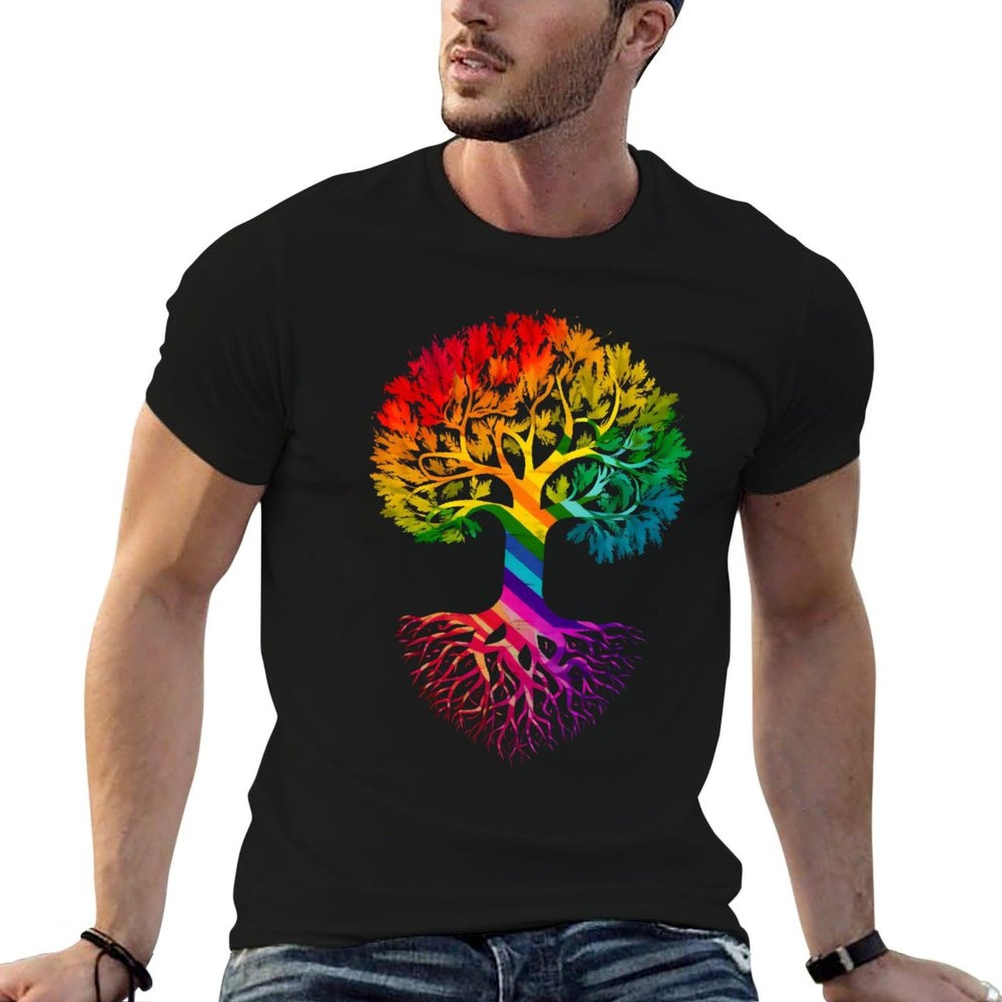 Tree Rainbow LGBT Cool Gay Pride Ally Soft T-Shirt