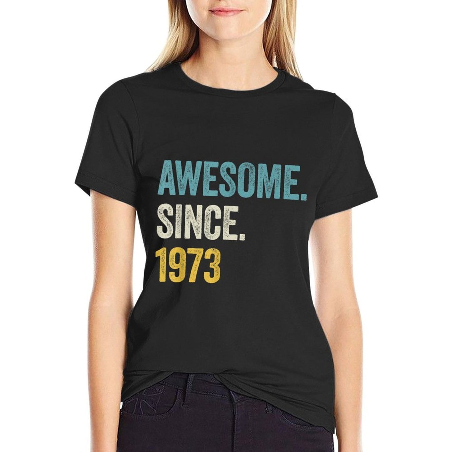 50 Years Old Awesome Since 1973 50th Birthday  Heathered Texture T-Shirt