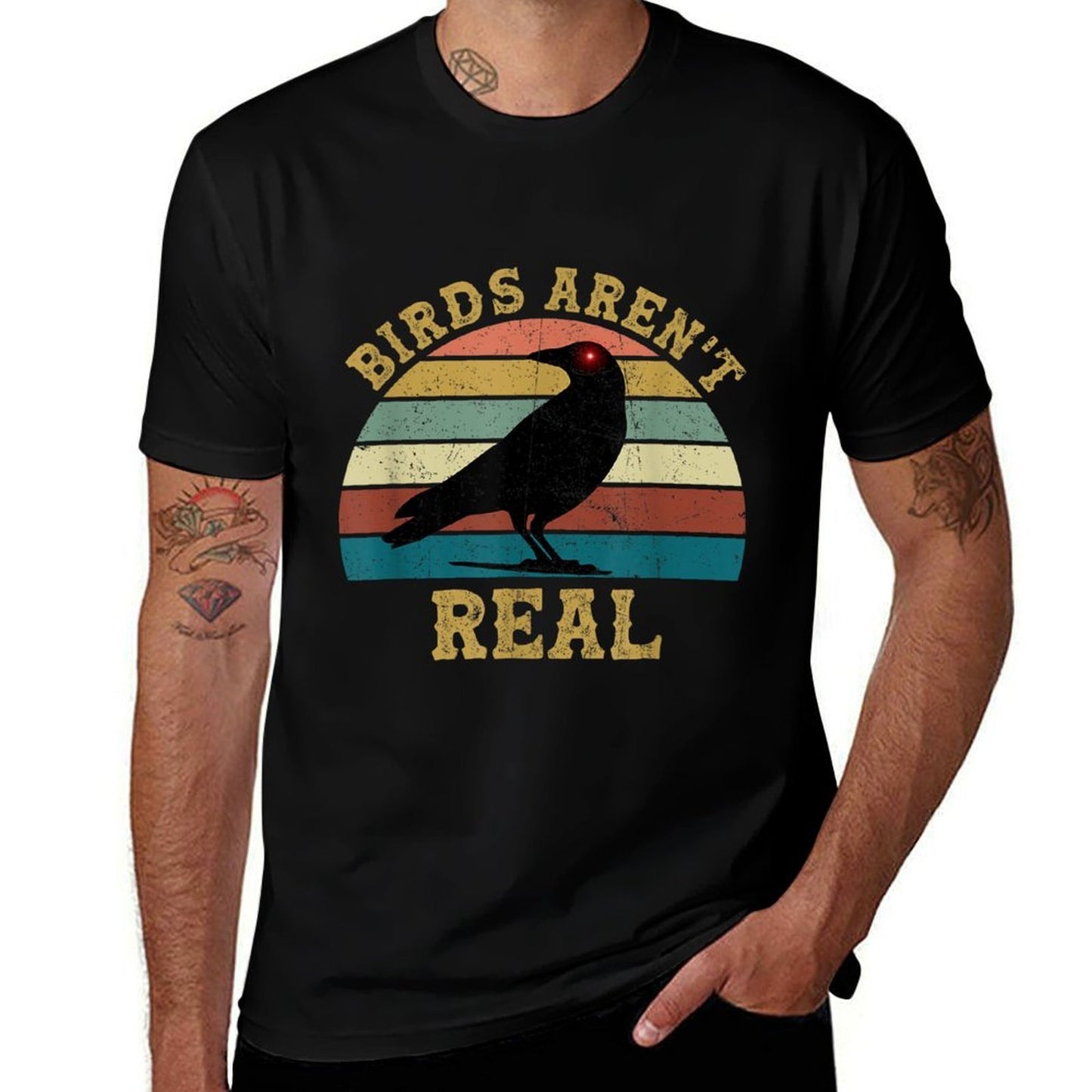Vintage Birds Arent Real Movement If It Flies It Spies Lightweight T-Shirt