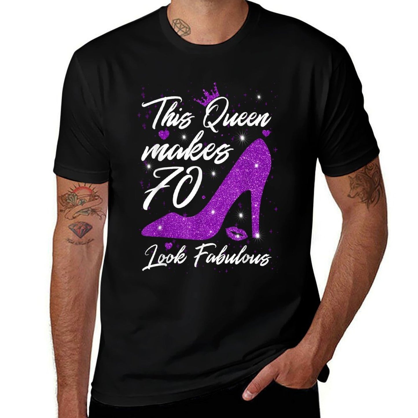 This Queen Makes 70 Look Fabulous 70th Birthday Summer-ready Fabric T-Shirt