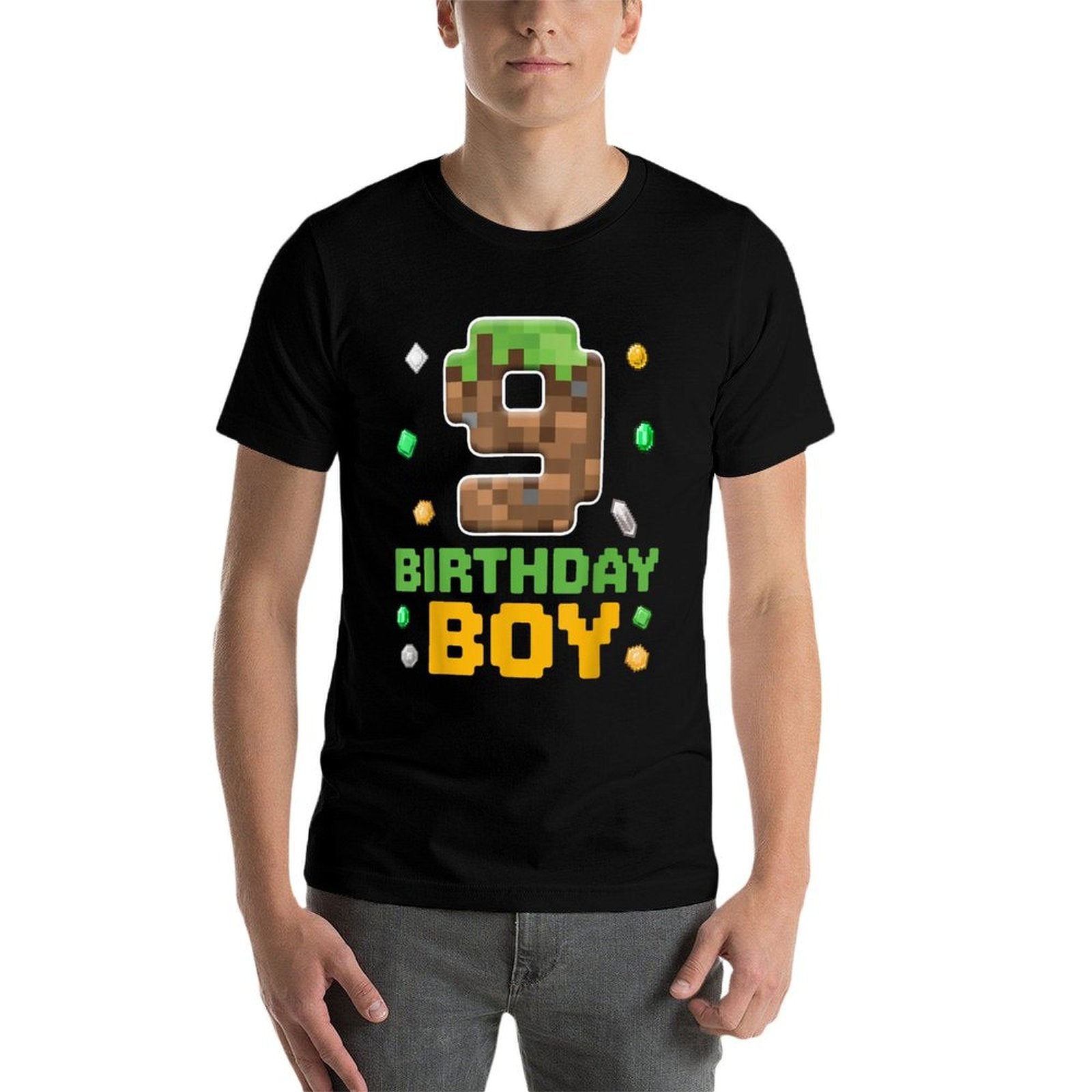 9th Birthday 9 Years Old Video Gamer Pixel Birthday Boys  Moisture-wicking T-Shirt