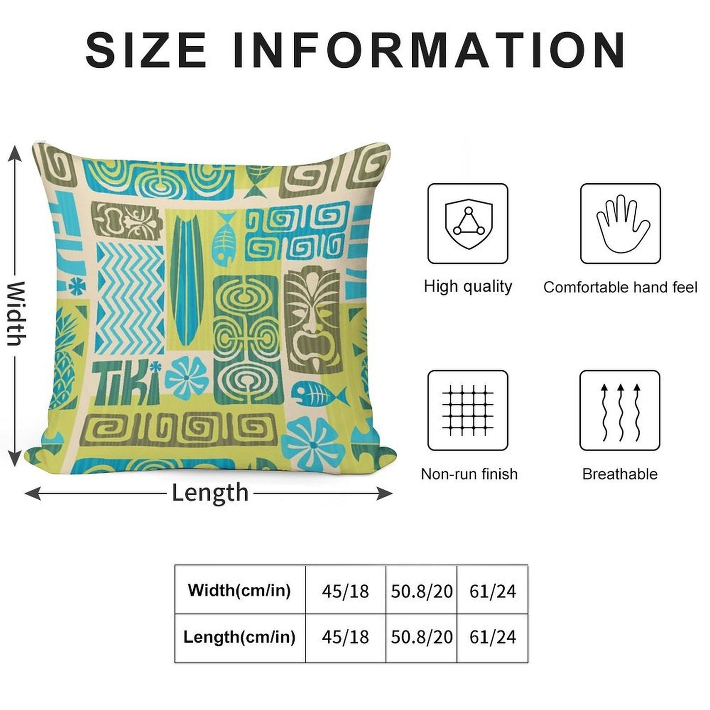 Tiki Time Luau Party Pattern Soft Easy Maintenance Throw Pillow