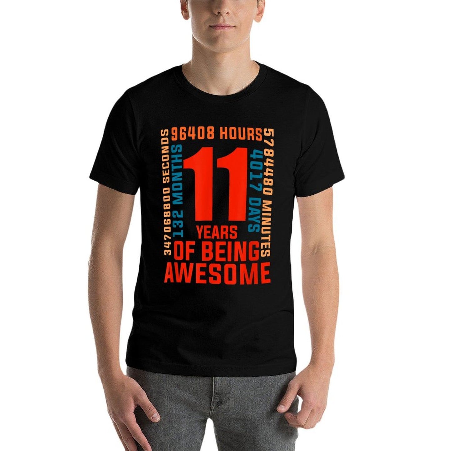 11 Years Of Being Awesome 11th Birthday Eleven Years Old Stretchy T-Shirt