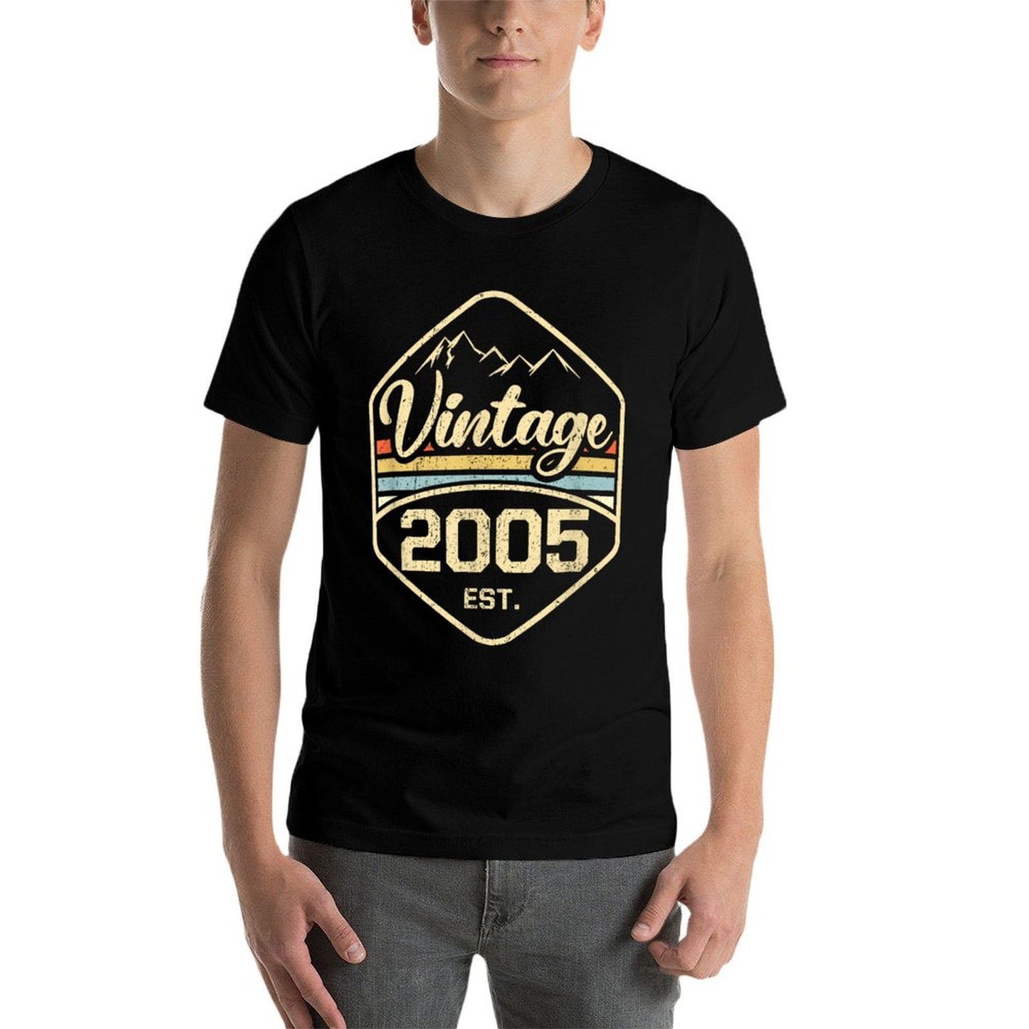 Vintage 2005 Est. Retro Style 17th Birthday Summer-ready Fabric T-Shirt