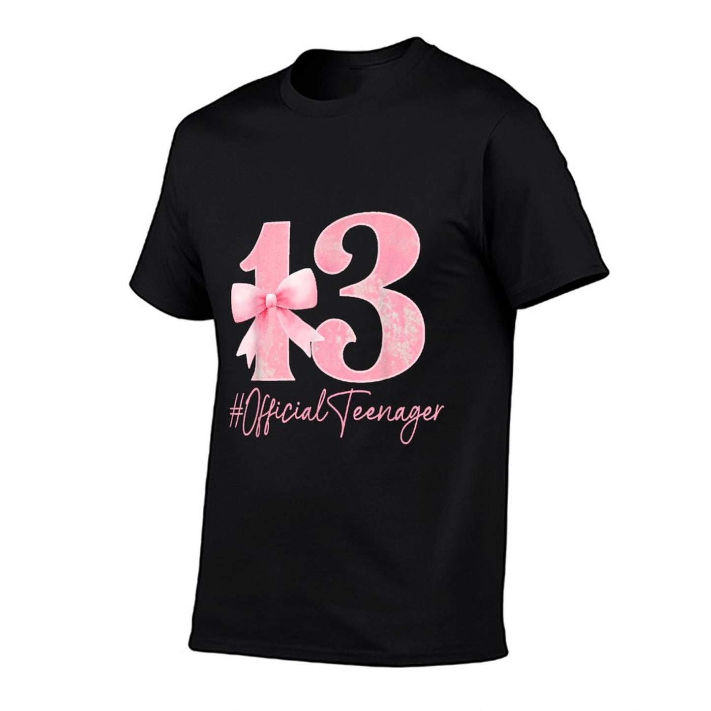 13th Birthday Coquette Bow Pink 13 Year Old Birthday Girl Odor-resistant T-Shirt