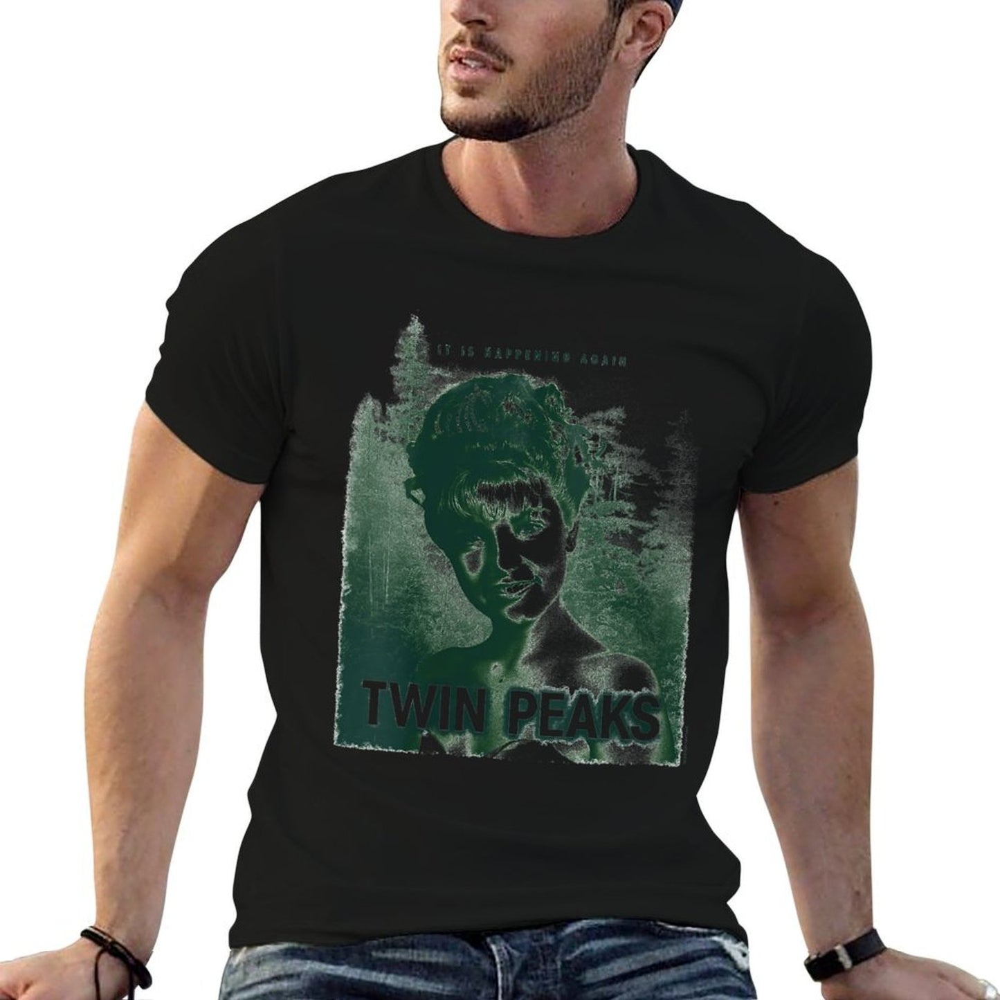 Womens Twin Peaks Laura Palmer Its Happening Again TV Show Rolled Sleeves T-Shirt