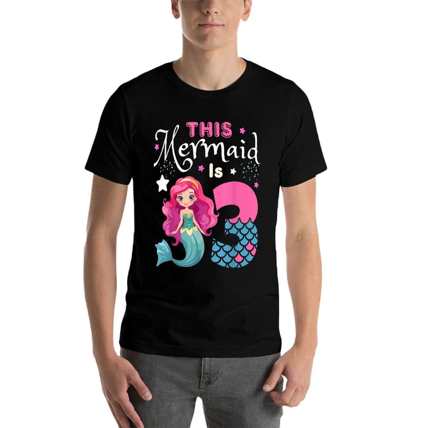 This Mermaid Is 3 Years Old 3rd Birthday Mermaid Kids Girl Versatile T-Shirt
