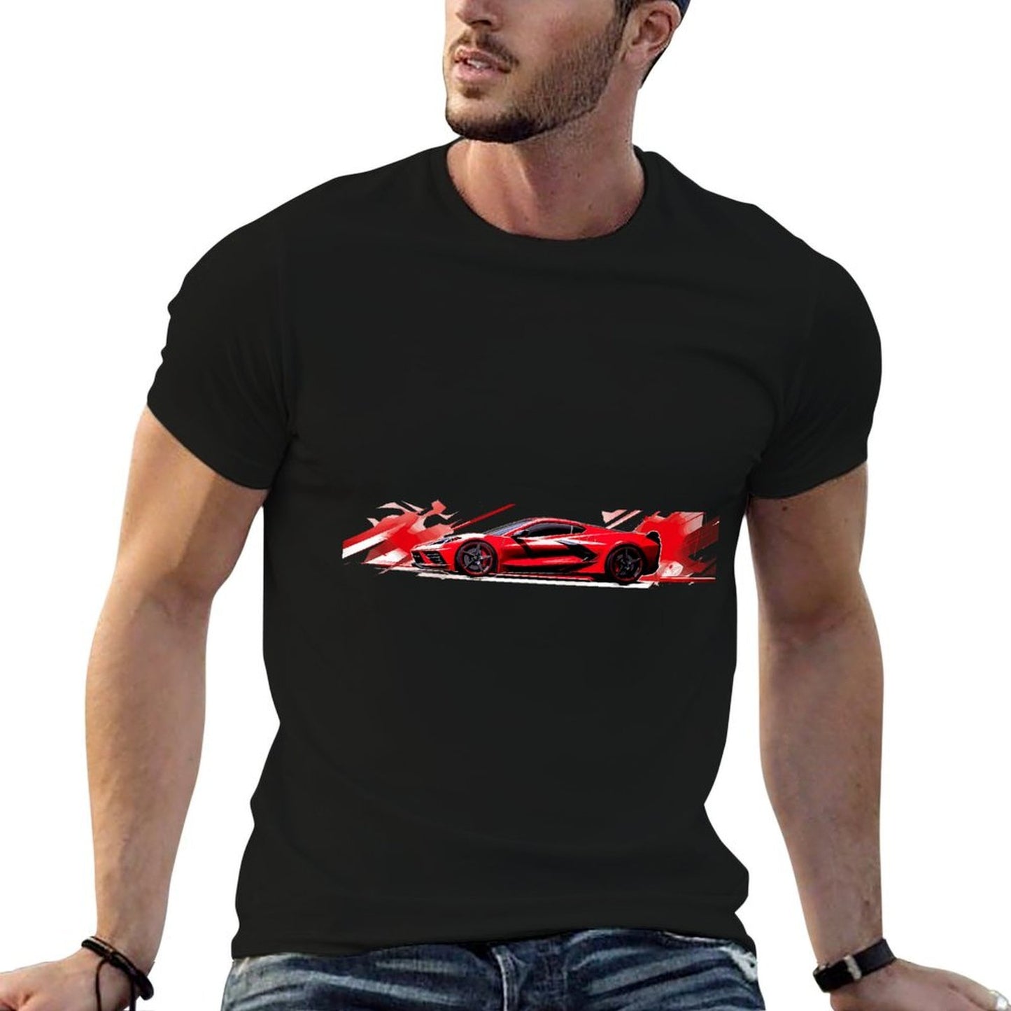 Torch Red C8 Supercar Sportscar Race Car Muscle Car C8 Breathable T-Shirt