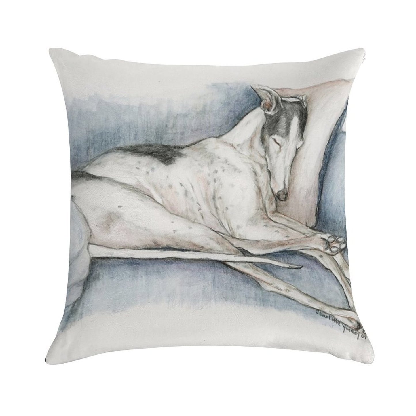 Sleeping Greyhound Soft Bedroom Essential Throw Pillow