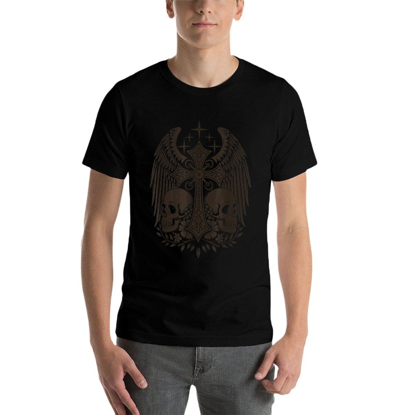 Y2K Grunge Aesthetic Alt Goth Skull Cross Gothic Odor-resistant T-Shirt