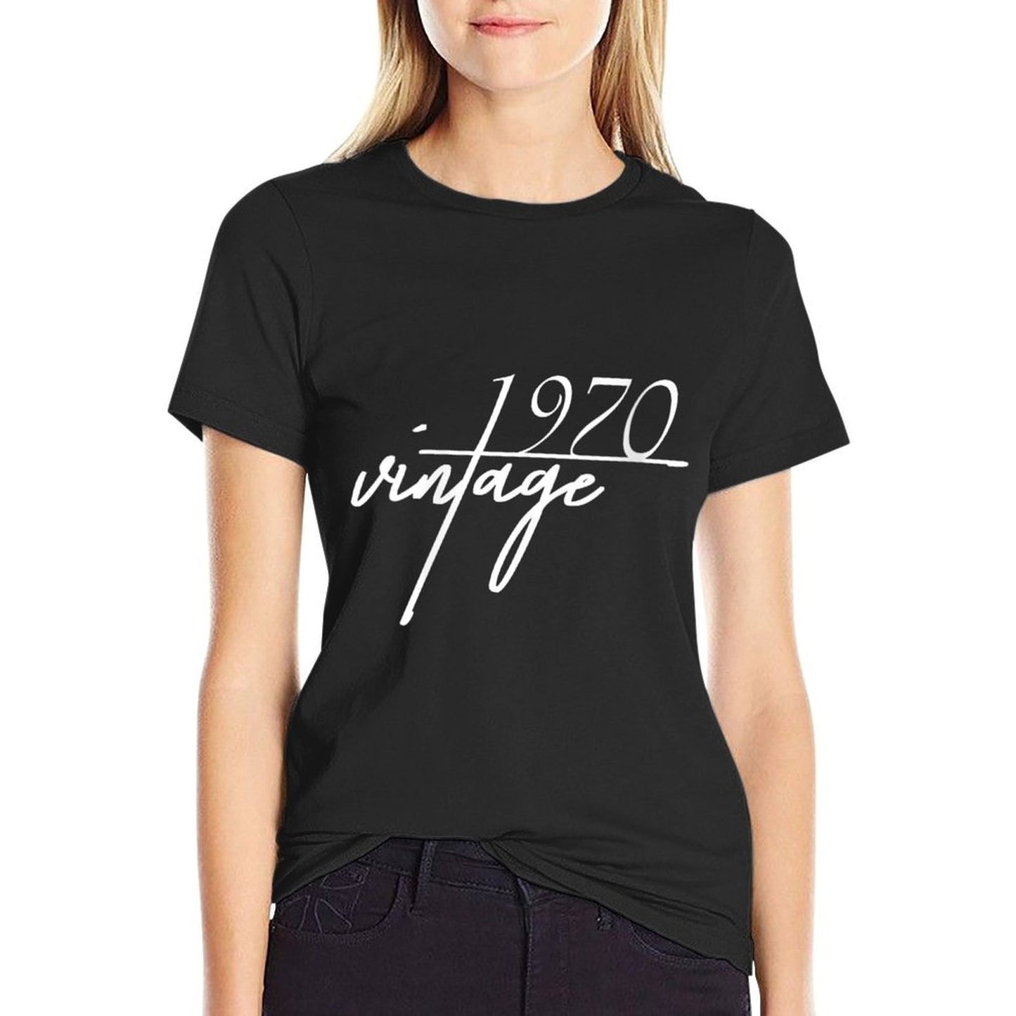Womens Vintage 1970. Gift For 50 Years Old. 50th Birthday Stretchy T-Shirt