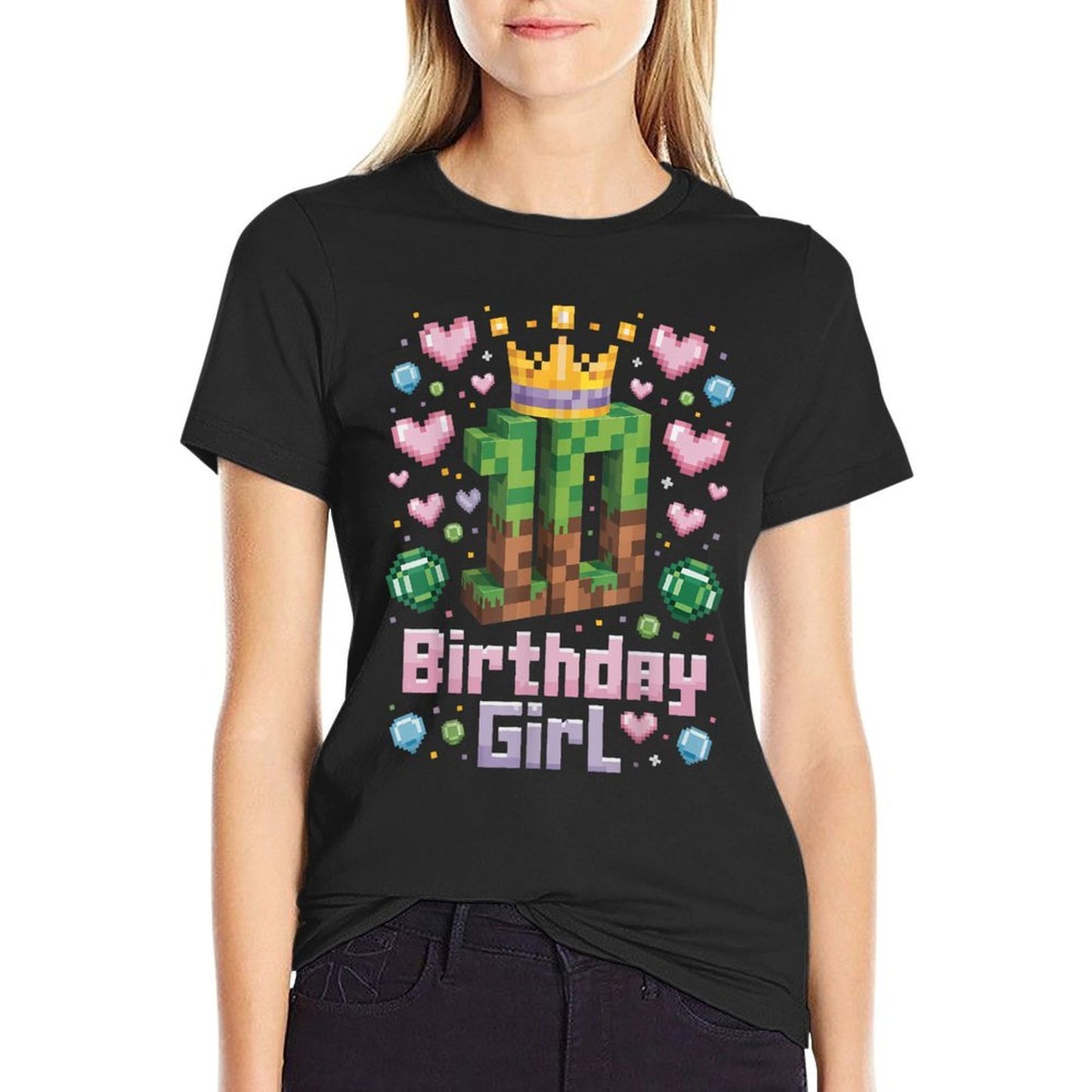 10th Birthday Girl Gaming Pixel Party 10 Year Old Odor-resistant T-Shirt