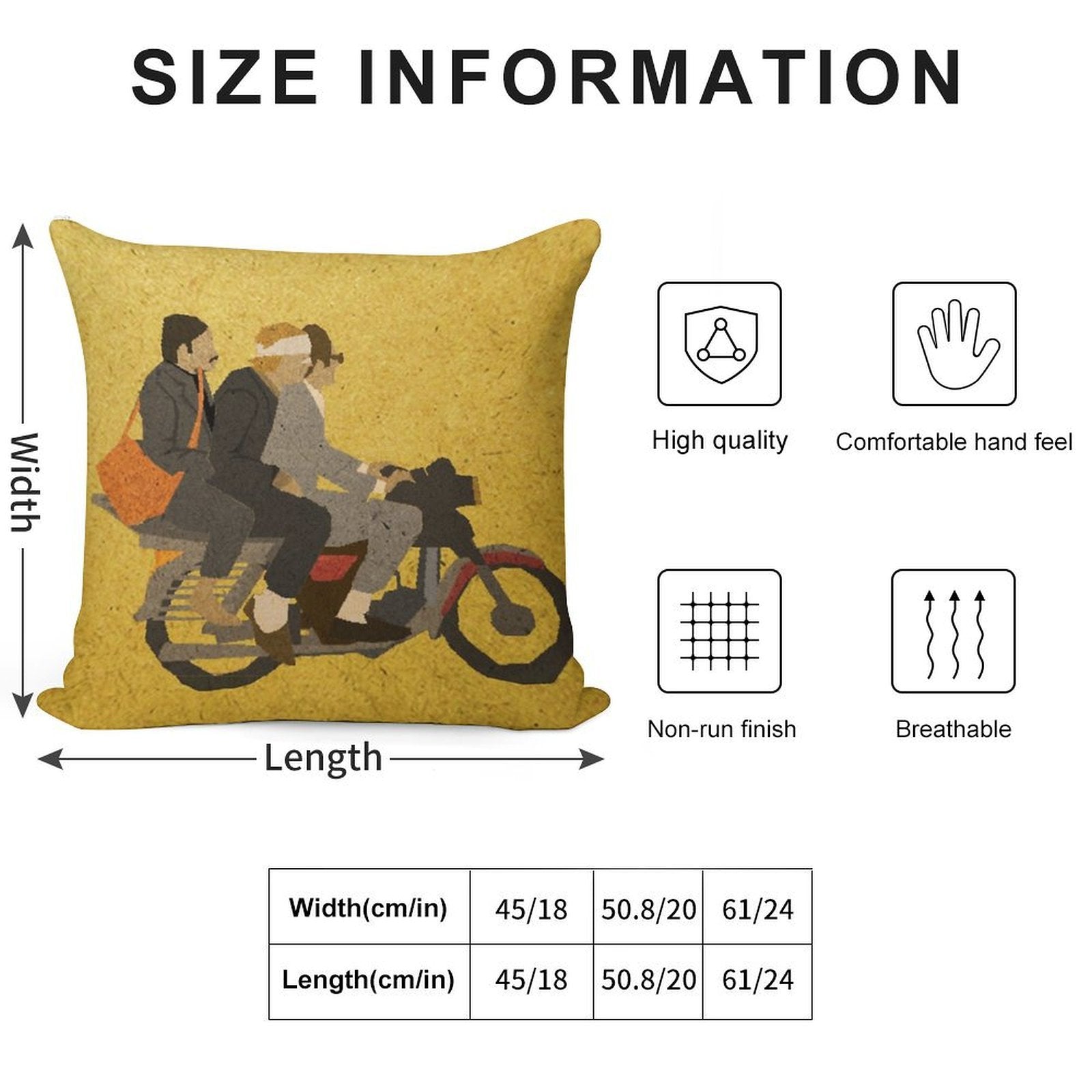 Motorcycle Soft High-Density Material Throw Pillow