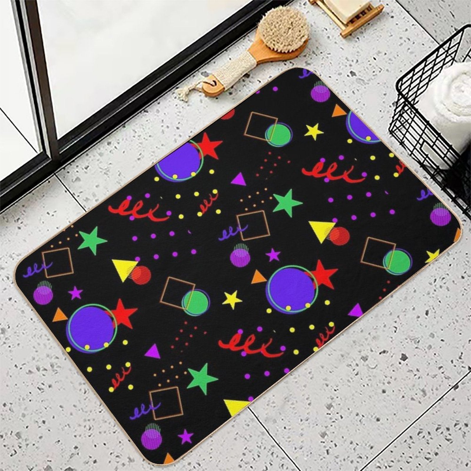 Rainbow Arcade Carpet  Rapid-Drying Bath Mat