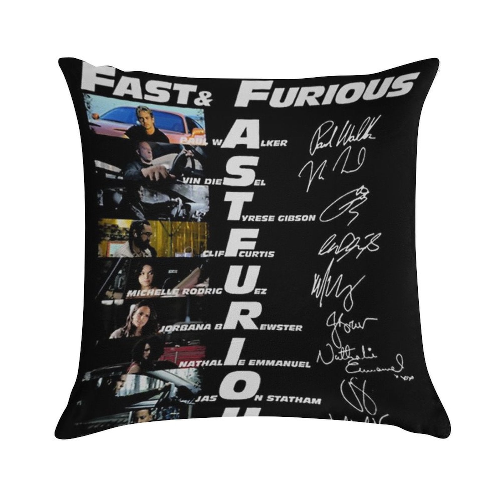 20th Anniversary 2001 2021 Fast Furious Signatures Soft Bedroom Essential Throw Pillow