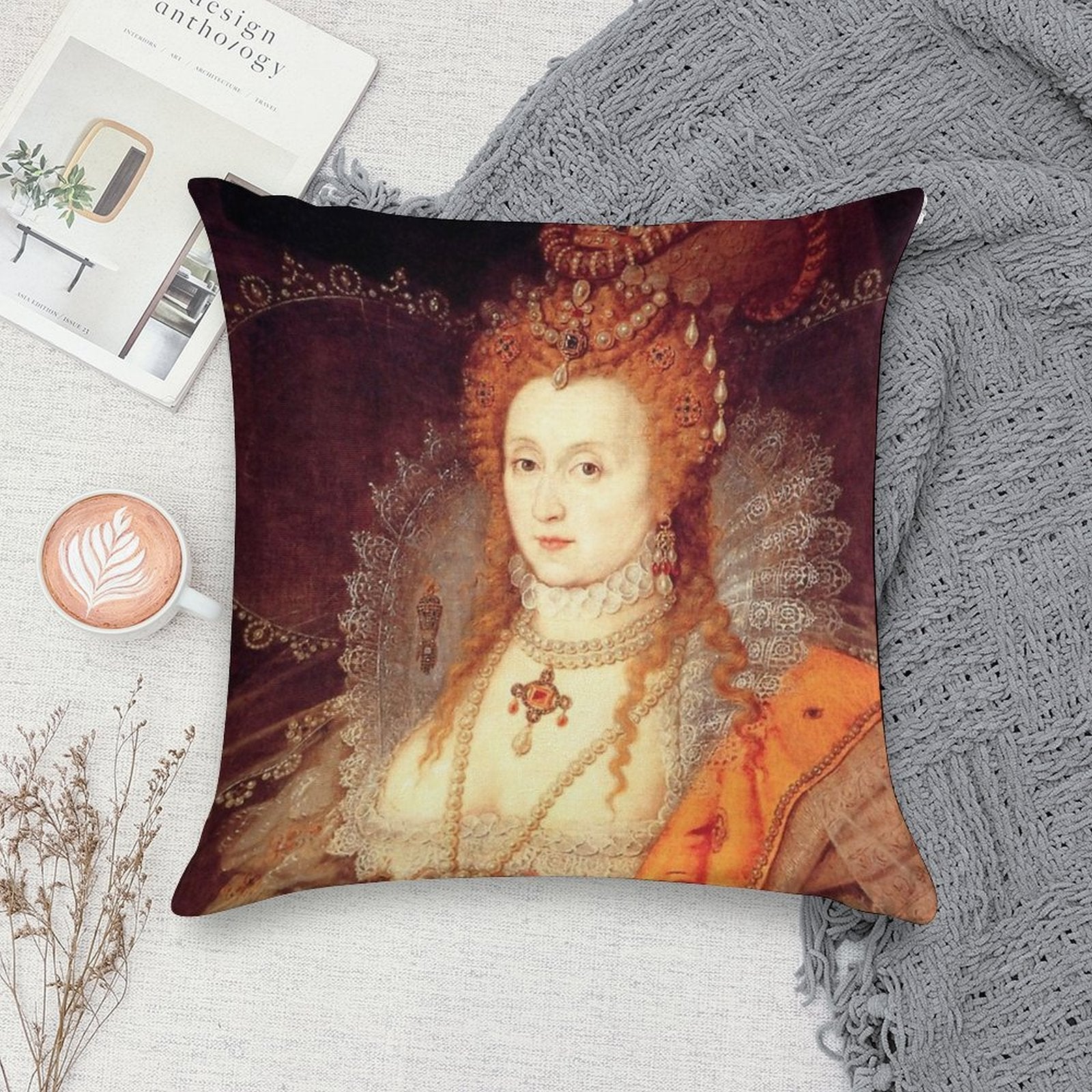 Elizabeth I Portrait Soft Easy Maintenance Throw Pillow