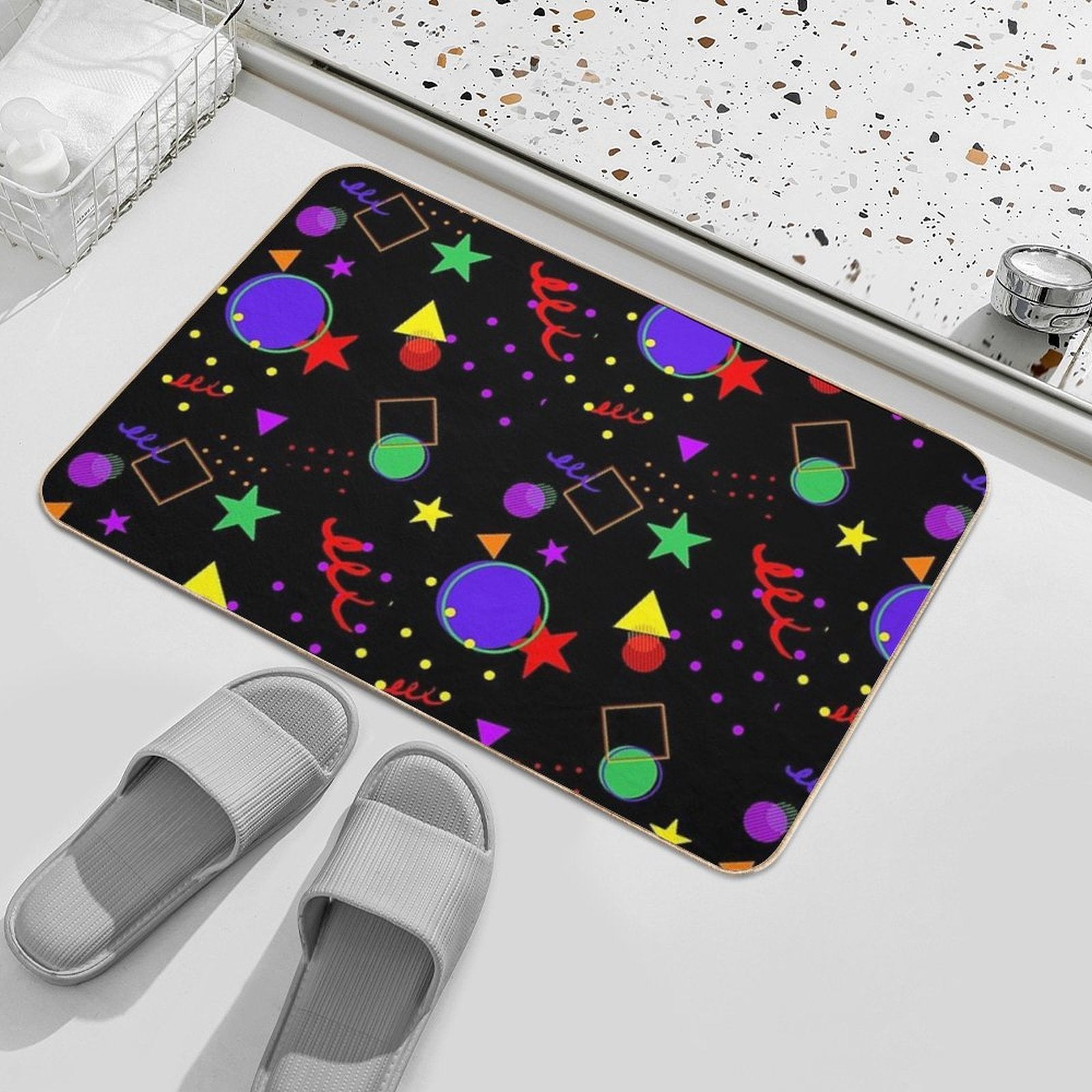 Rainbow Arcade Carpet  Rapid-Drying Bath Mat