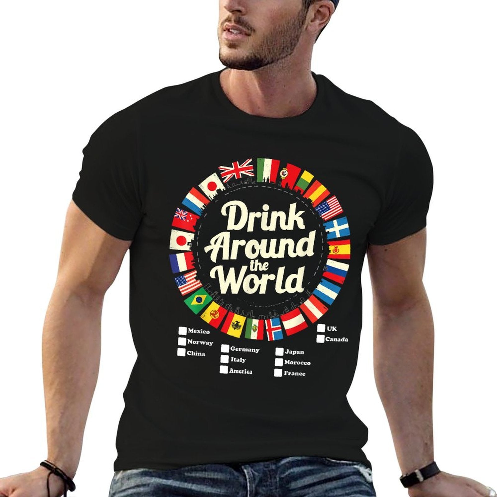 Adult Vacation Drinking Countries International National  Summer-ready Fabric T-Shirt