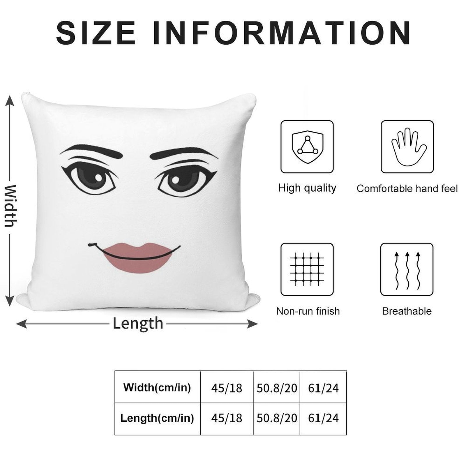 The Woman Face Soft Short Plush Fabric Throw Pillow