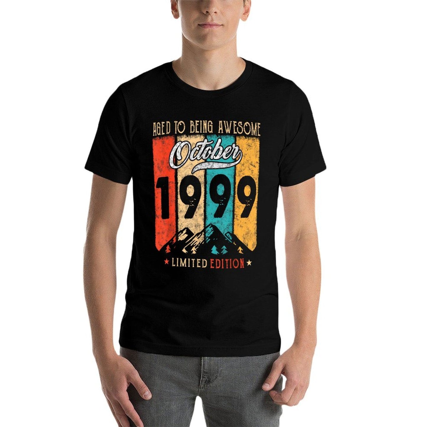 25 Years Old Vintage October 1999 25th Birthday High-quality Stitching T-Shirt