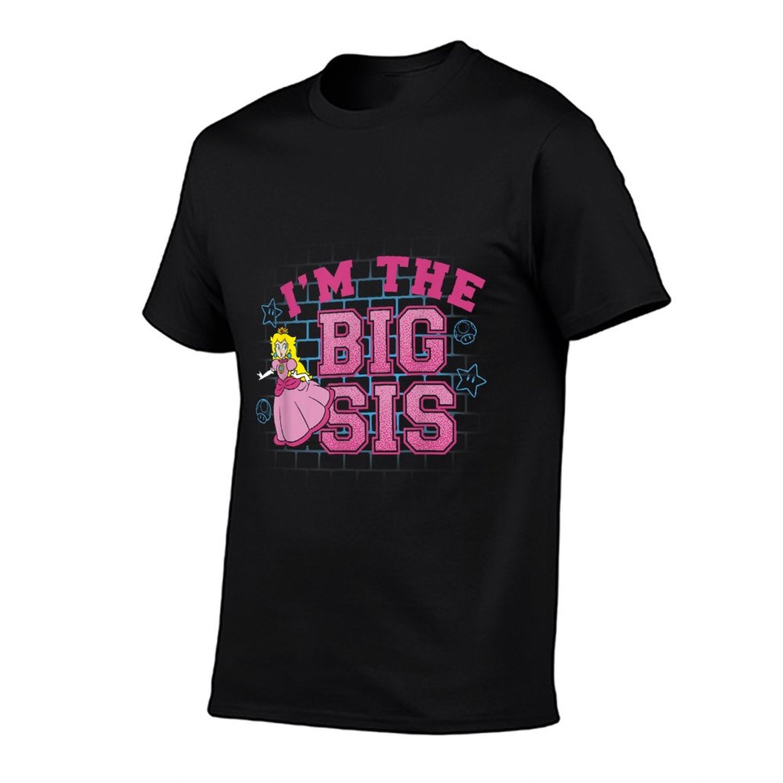 Super Mario Im The Big Sis Peach Pink Text Portrait Comfortable T-Shirt